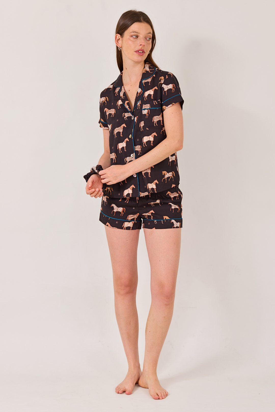 Poise Horse Cotton Pajama Set | Short Sleeve