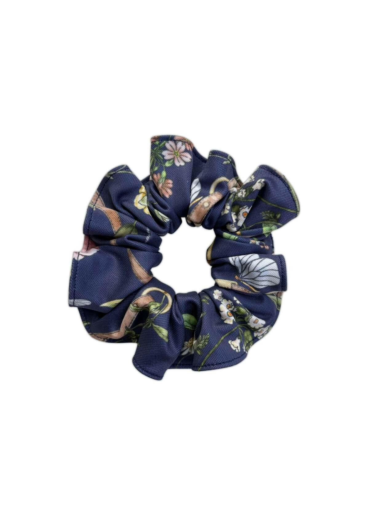 Hair Scrunchie | Herbaria Print | Navy