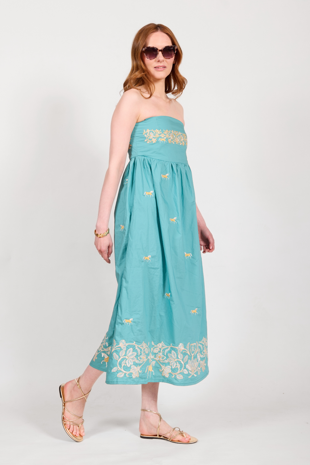 Garland Embroidered Cotton Dress