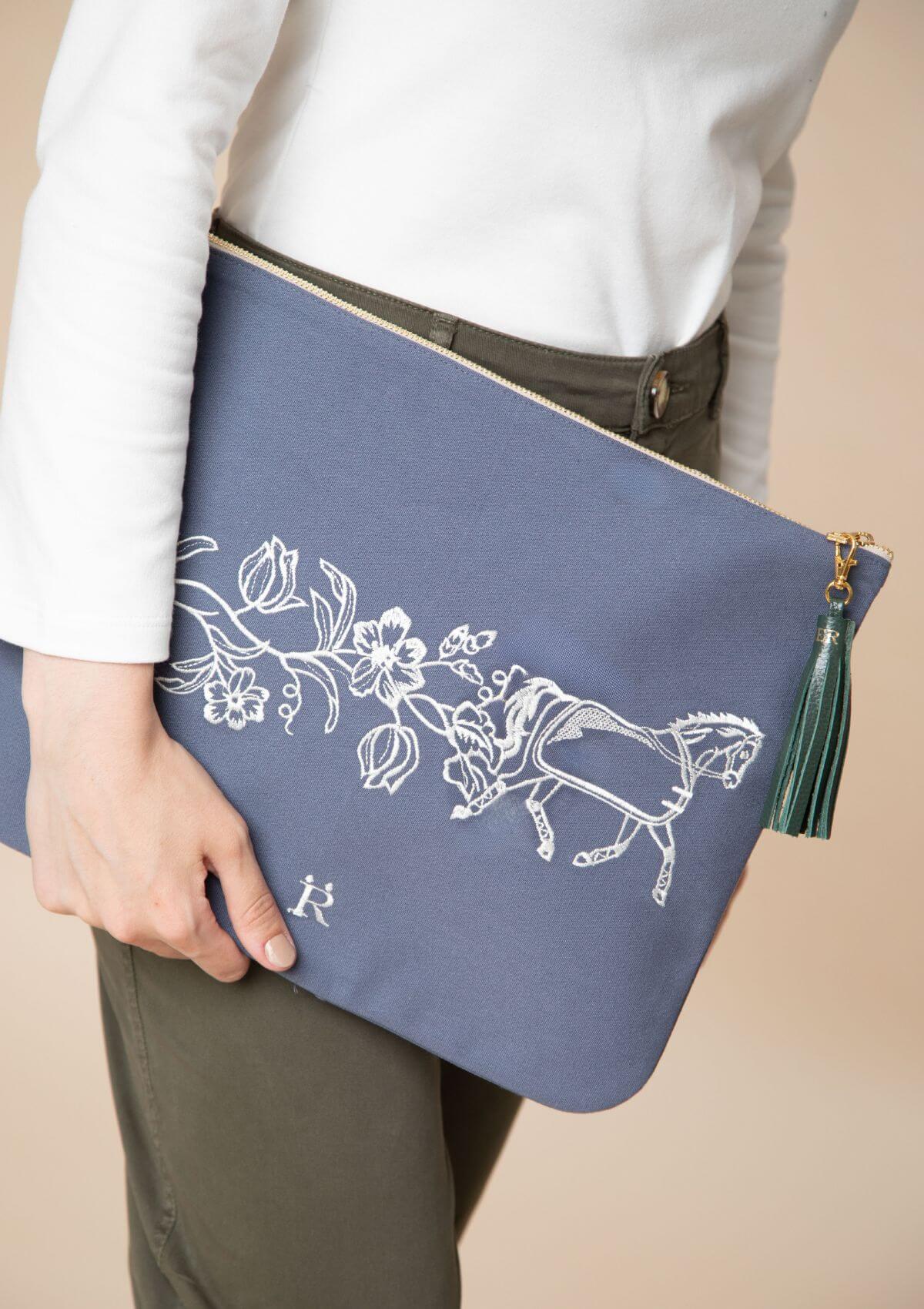 Dancing Horses Pouch | Blue