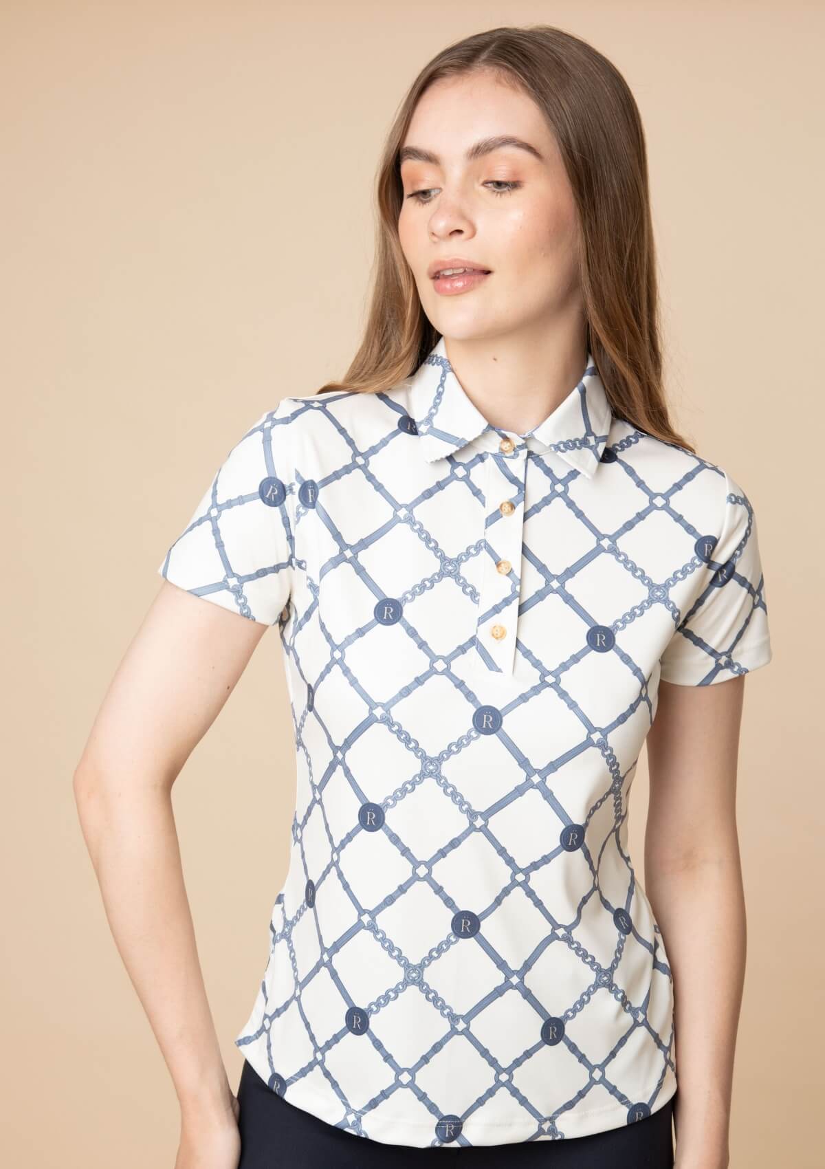 Mulberry Polo-Shirt | Short Sleeve | Beltina Print | Blue