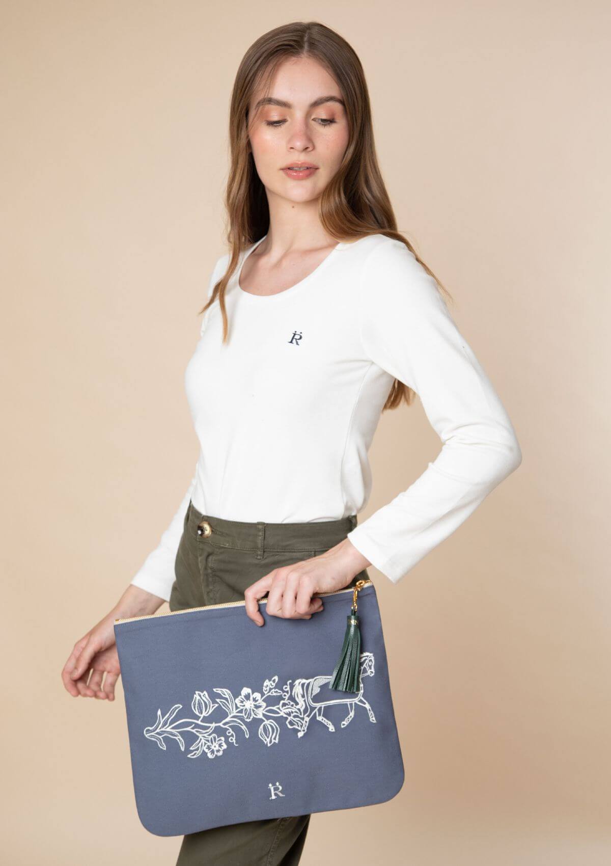 Dancing Horses Pouch | Blue