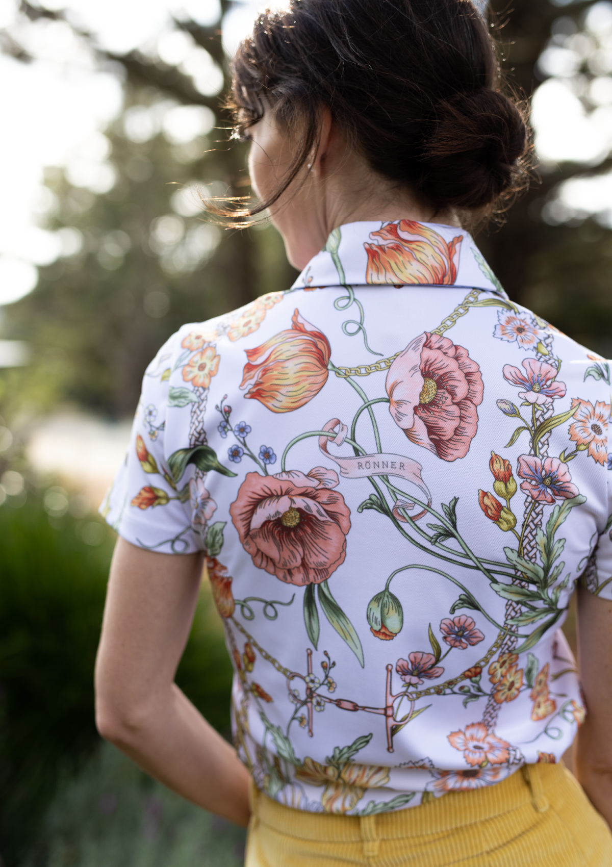 Prairi Polo-Shirt Short Sleeve | Botany Print Blanc | High-tech - Rönner
