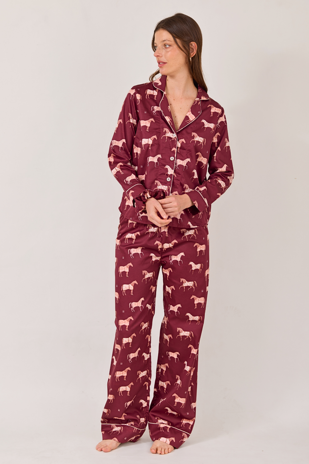 Poise Horse Cotton Pajama Set | Long Sleeve
