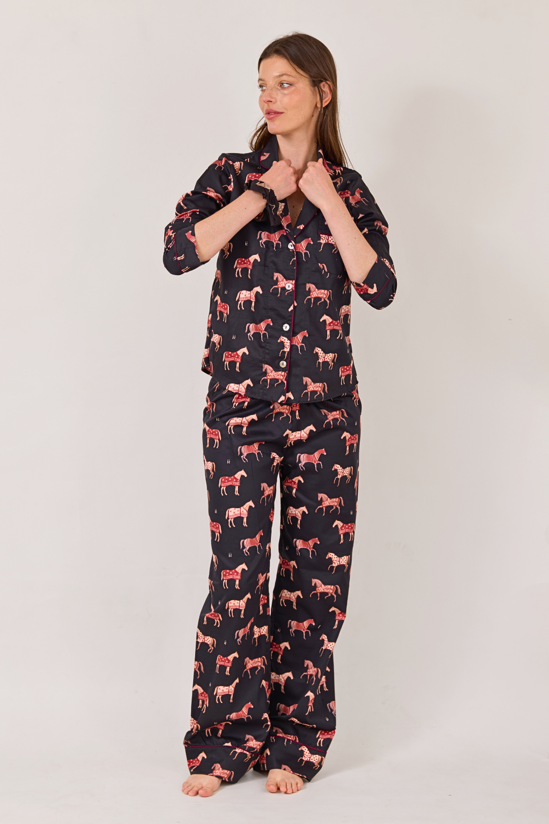 Poise Horse Cotton Pajama Set | Long Sleeve