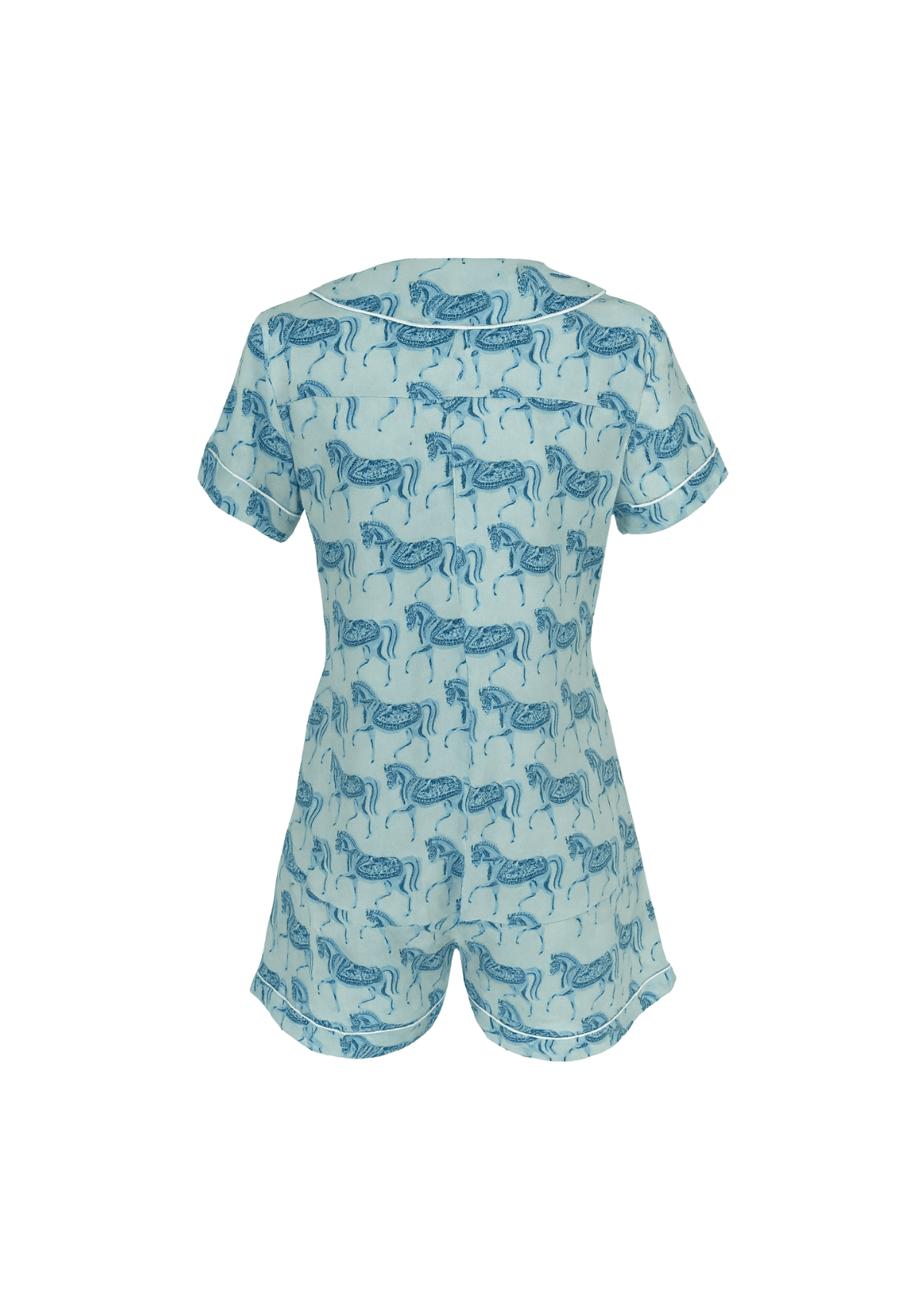 Whisper PJ's Set | Short Sleeve | Blossomare Print | Blue & White | Sample