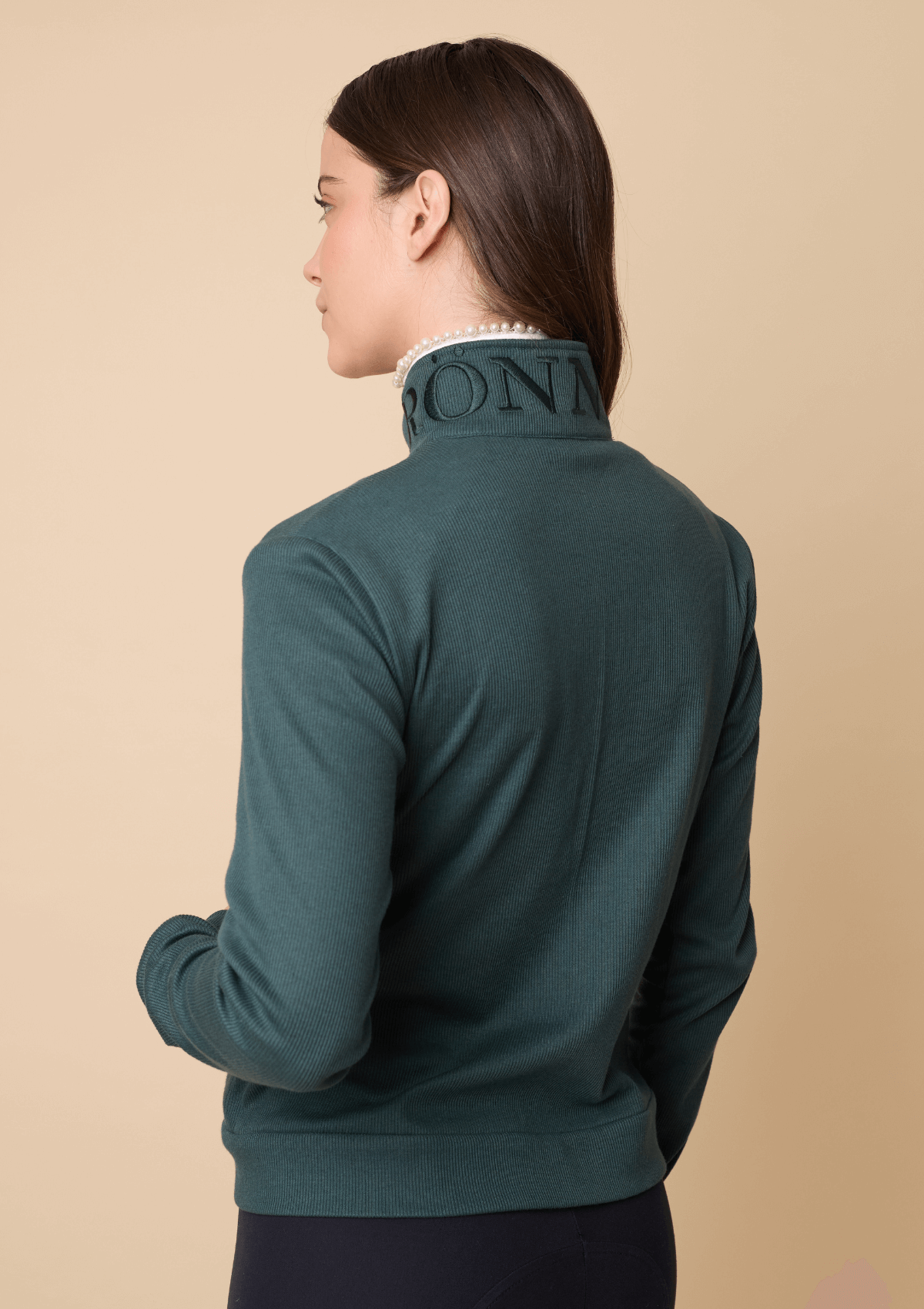 Harmonia Embroidered Zip-Up Jacket| Long Sleeve | Forest Green