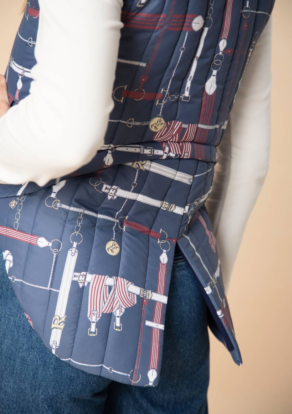 Florence Quilted Vest | Jubilea Print | Navy