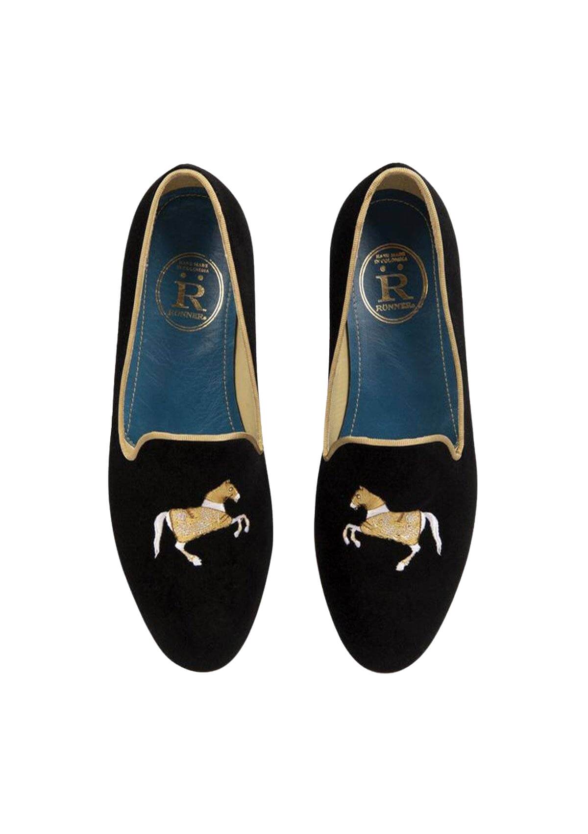Mimosa Velvet Loafers | Carousel | Black and Gold