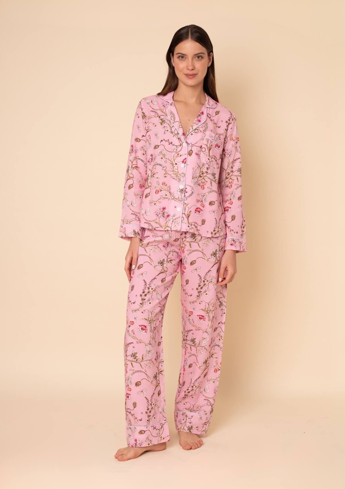 Herbaria Equestrian PJ's Set | Long Sleeve and Pant Set | Herbaria Print Rose