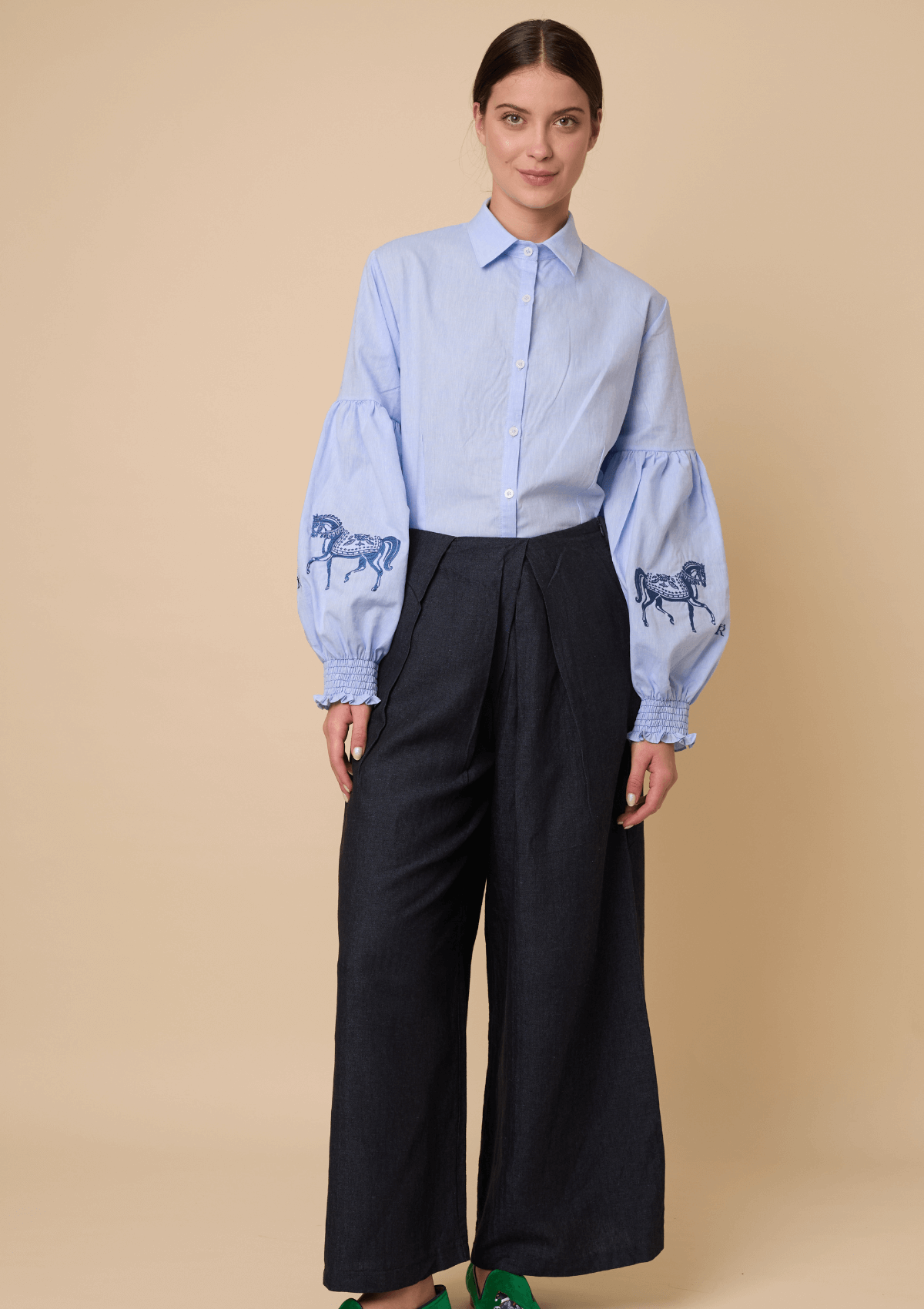 Annie Shirt Embroidered | Blue | Blue Horse