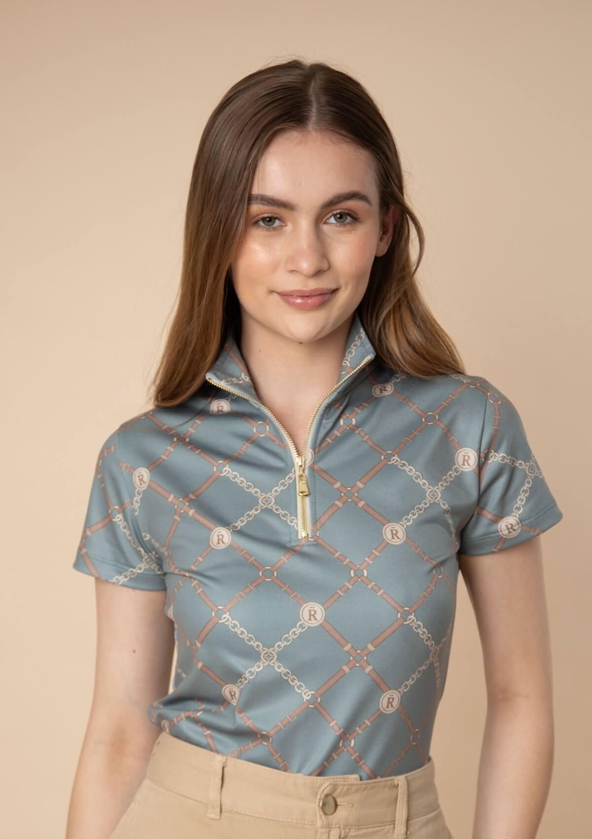 Harmony Q-Zip | Short Sleeve | Beltina Print | Sage