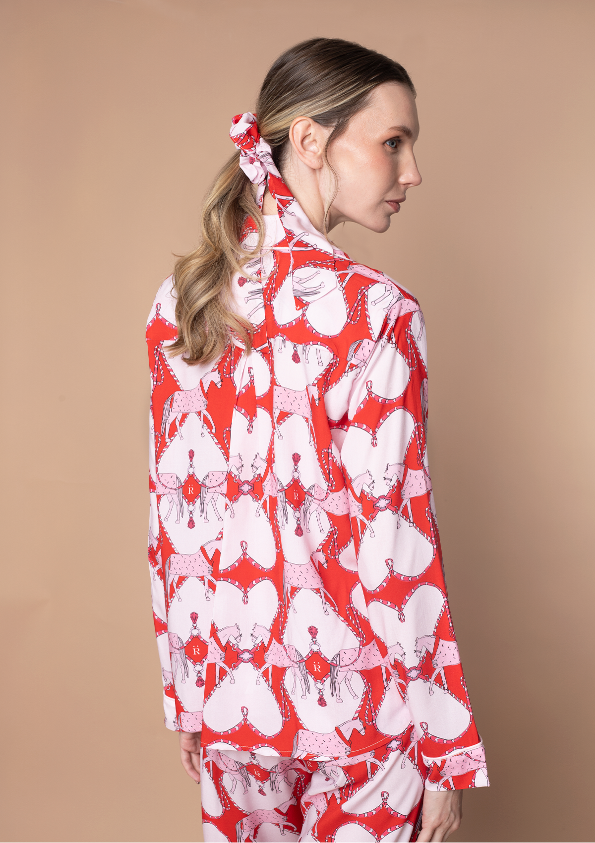 Horsebond PJ’s Set Long Sleeve | Red & White