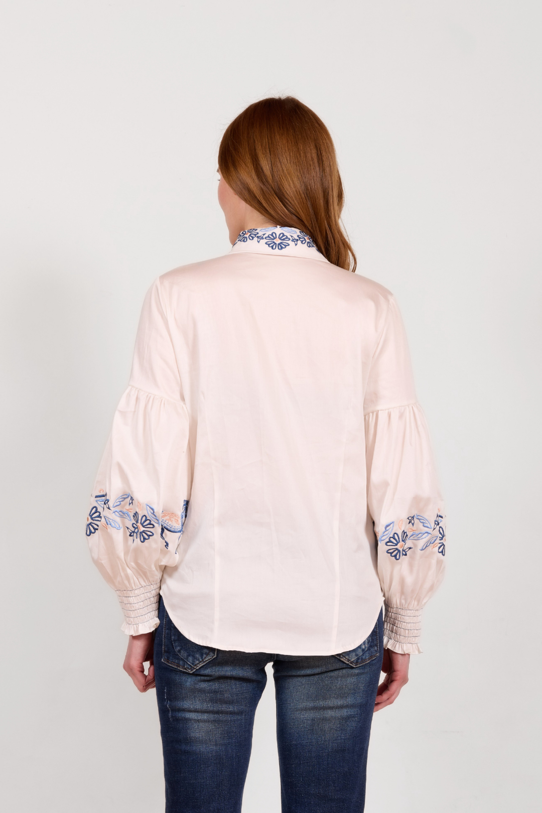 Annie Florale Shirt | White