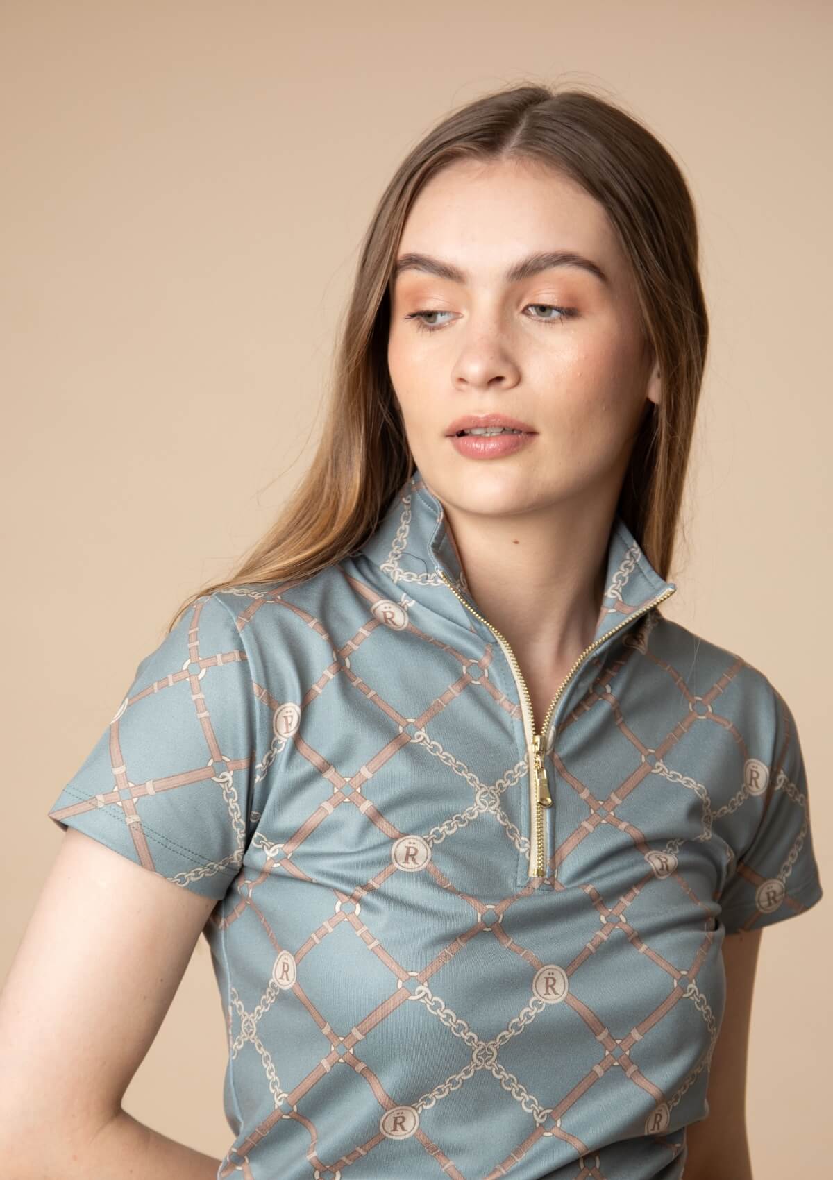 Harmony Q-Zip | Short Sleeve | Beltina Print | Sage