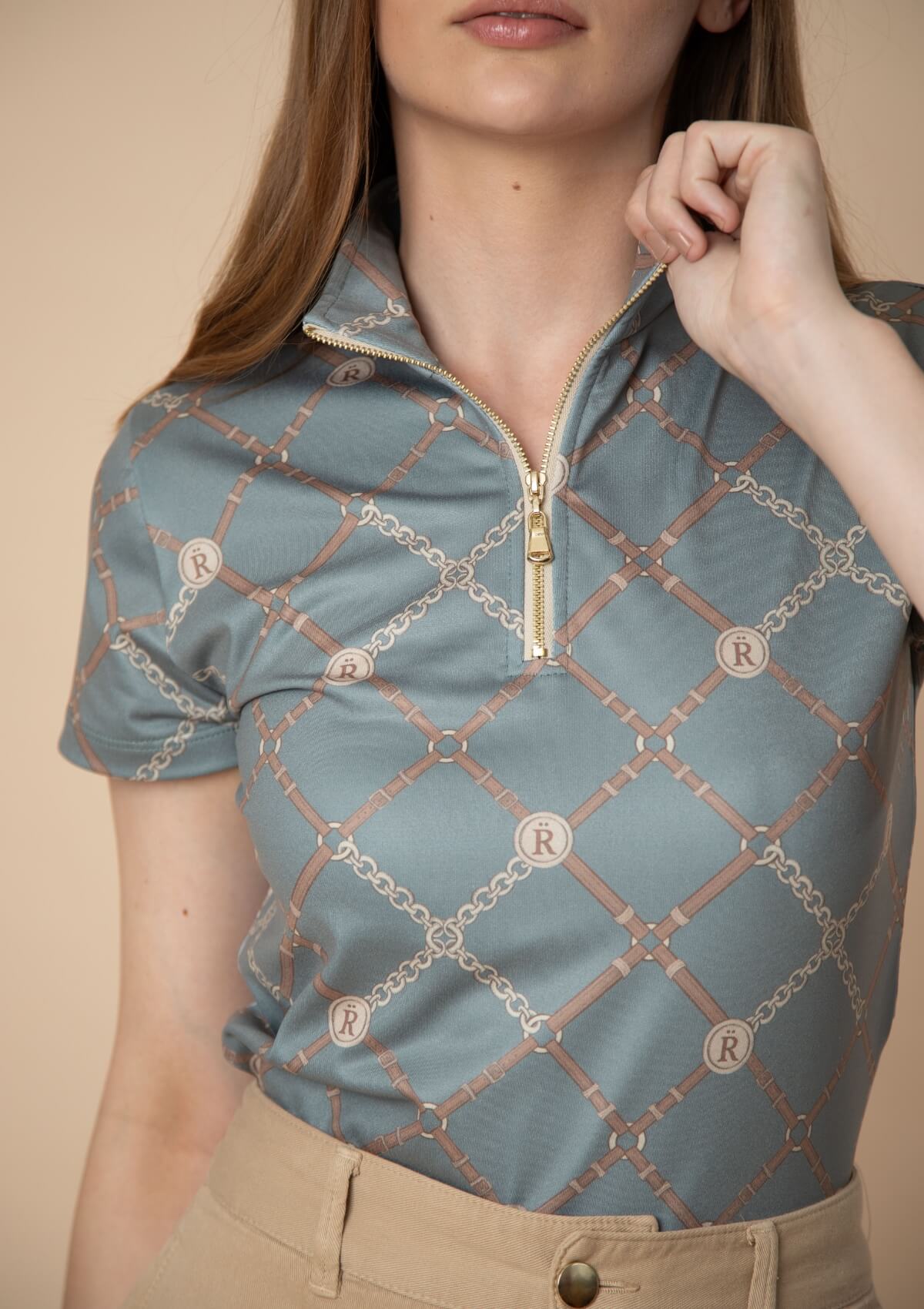 Harmony Q-Zip | Short Sleeve | Beltina Print | Sage