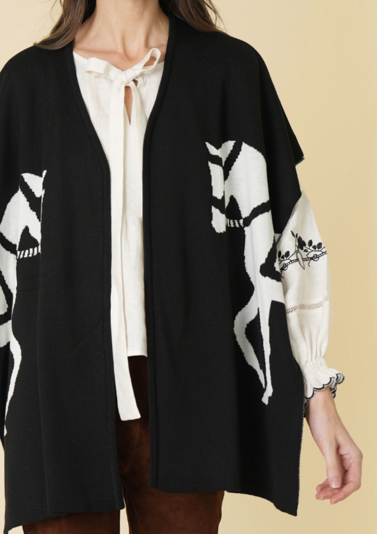 Marina Poncho | Classic Knit | Black