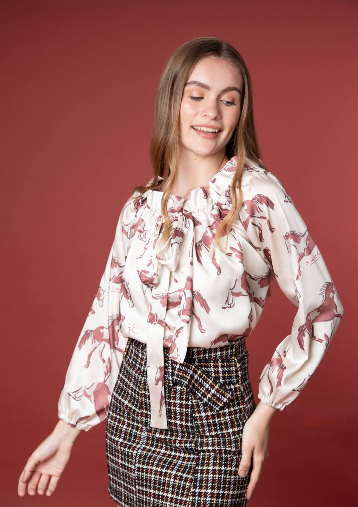 Adele Blouse | Volt Print | Terracotta Rust