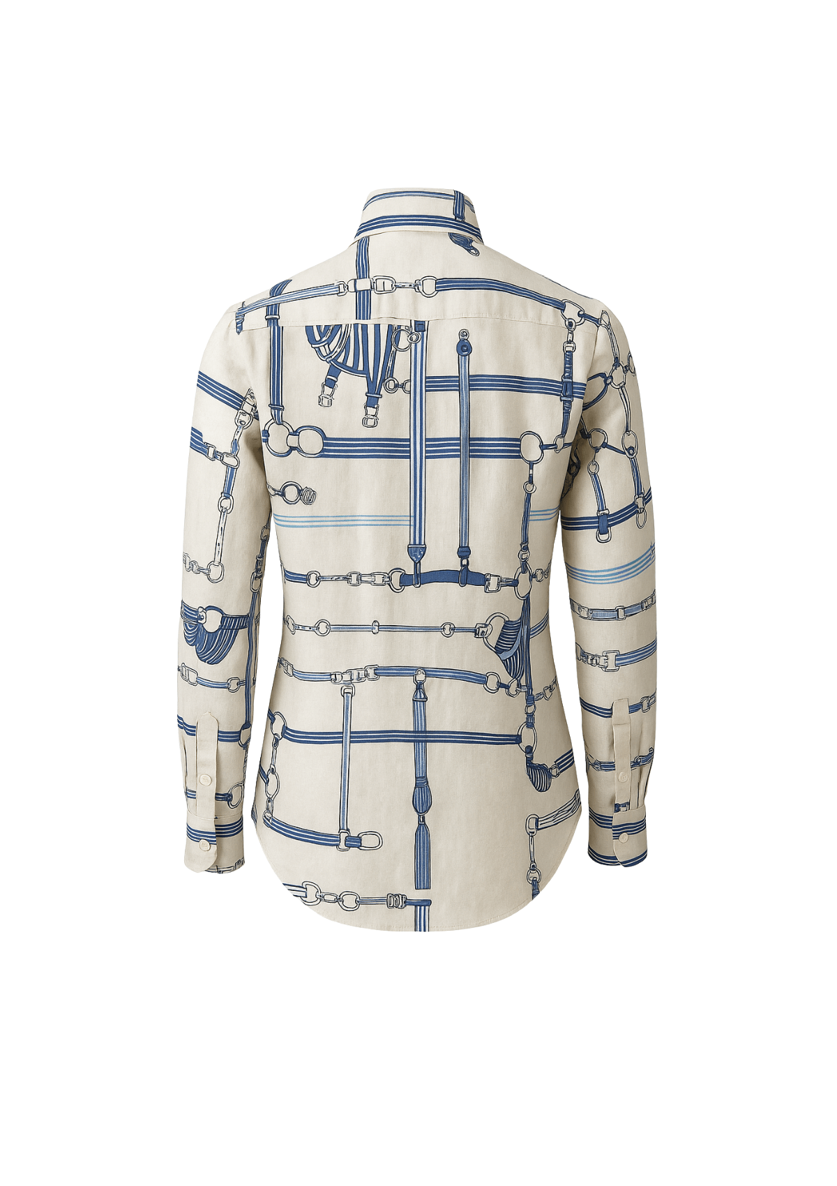 Basic Linen Shirt | Jubilea Print | Riviera Blue