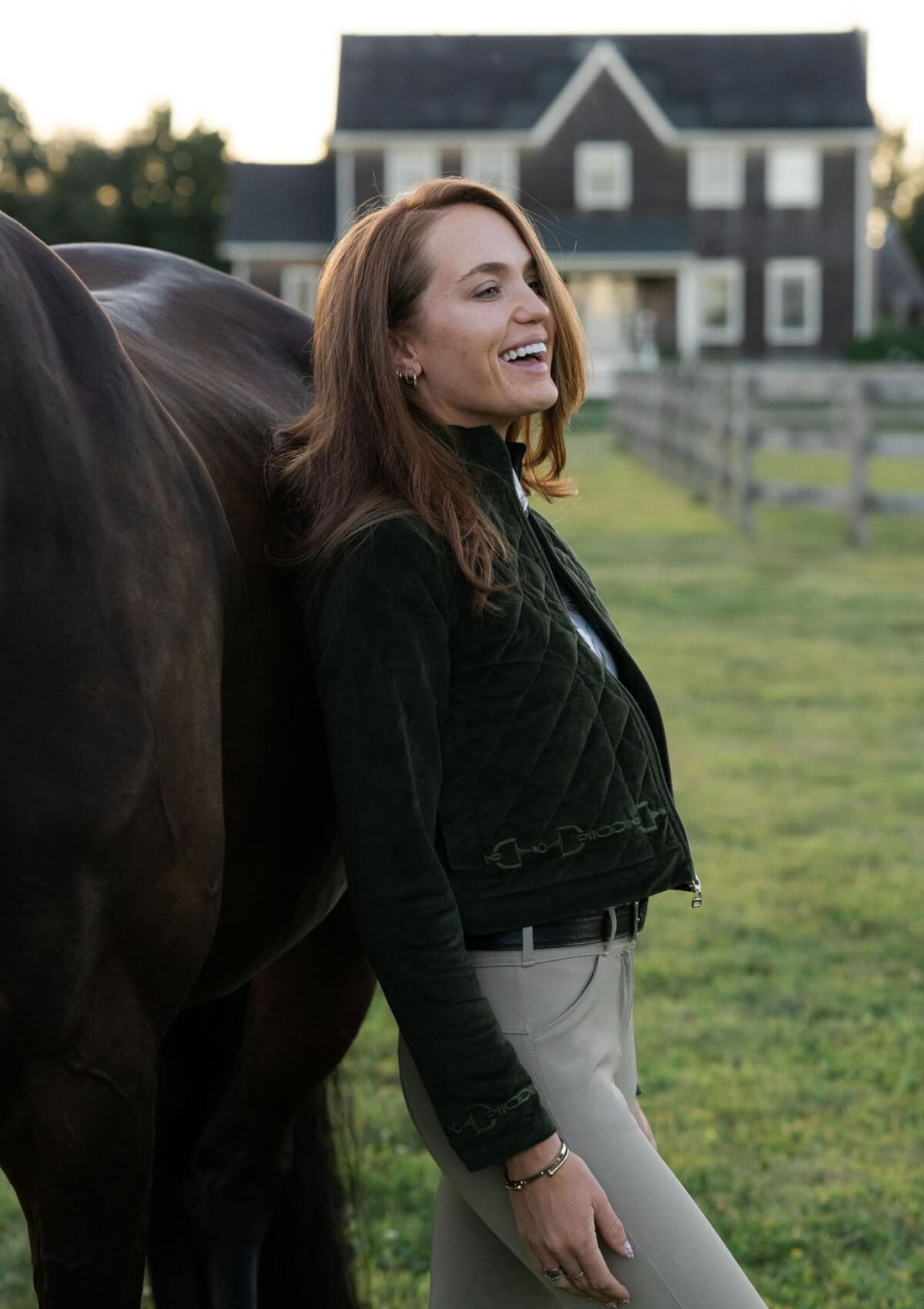 Ember Embroidered Velvet Jacket | Moss Green