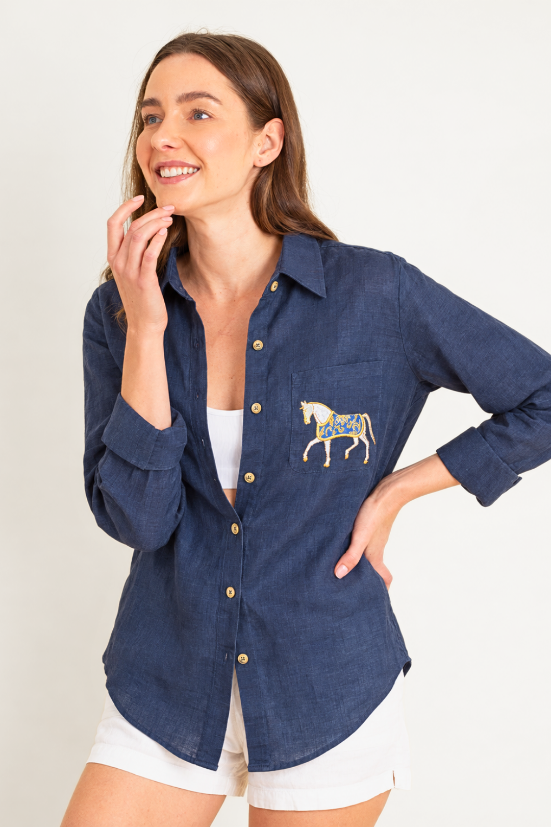 Campera Embroidered Linen Shirt