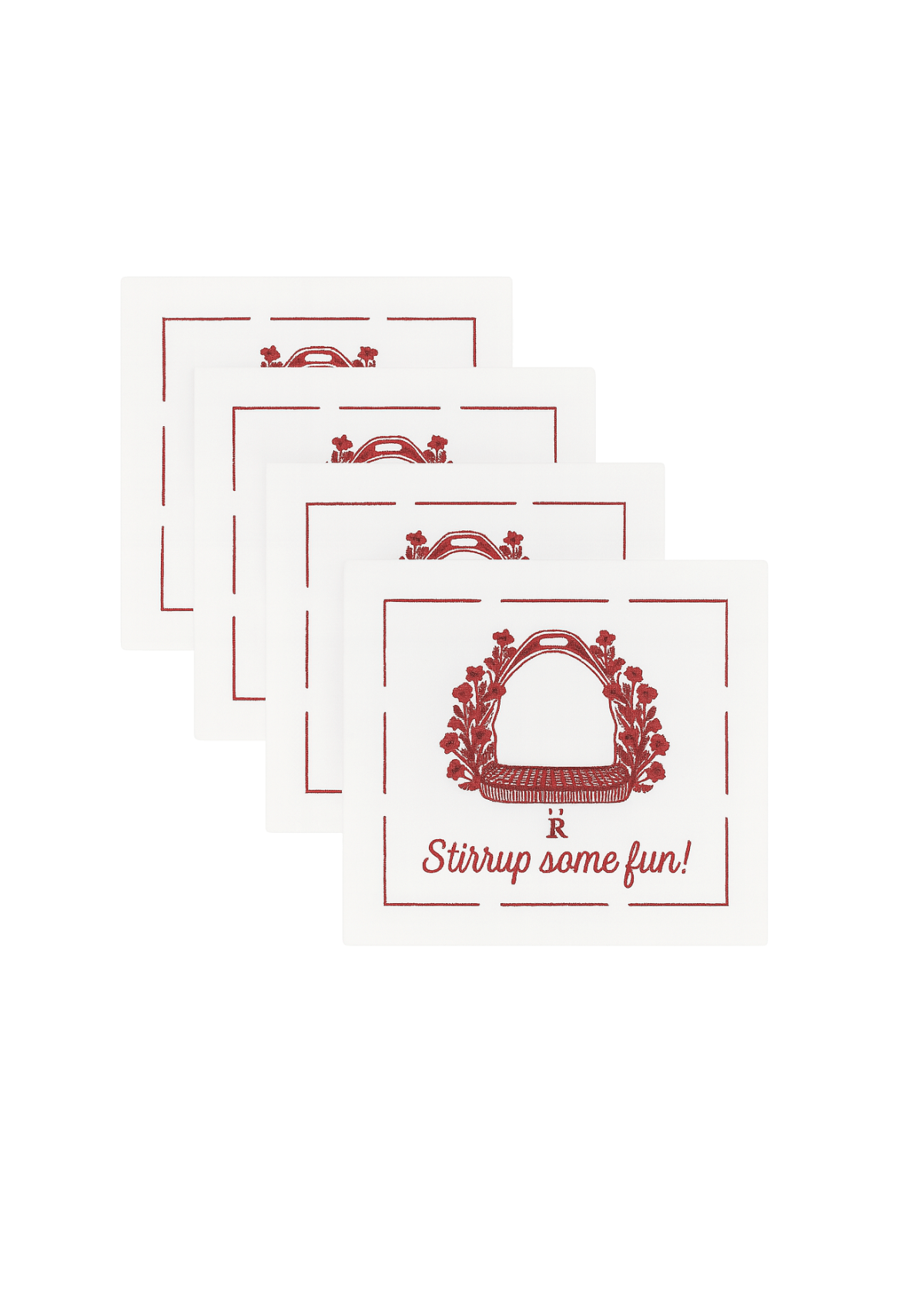 Stirrup Some Fun | Embroidered Cocktail Napkins