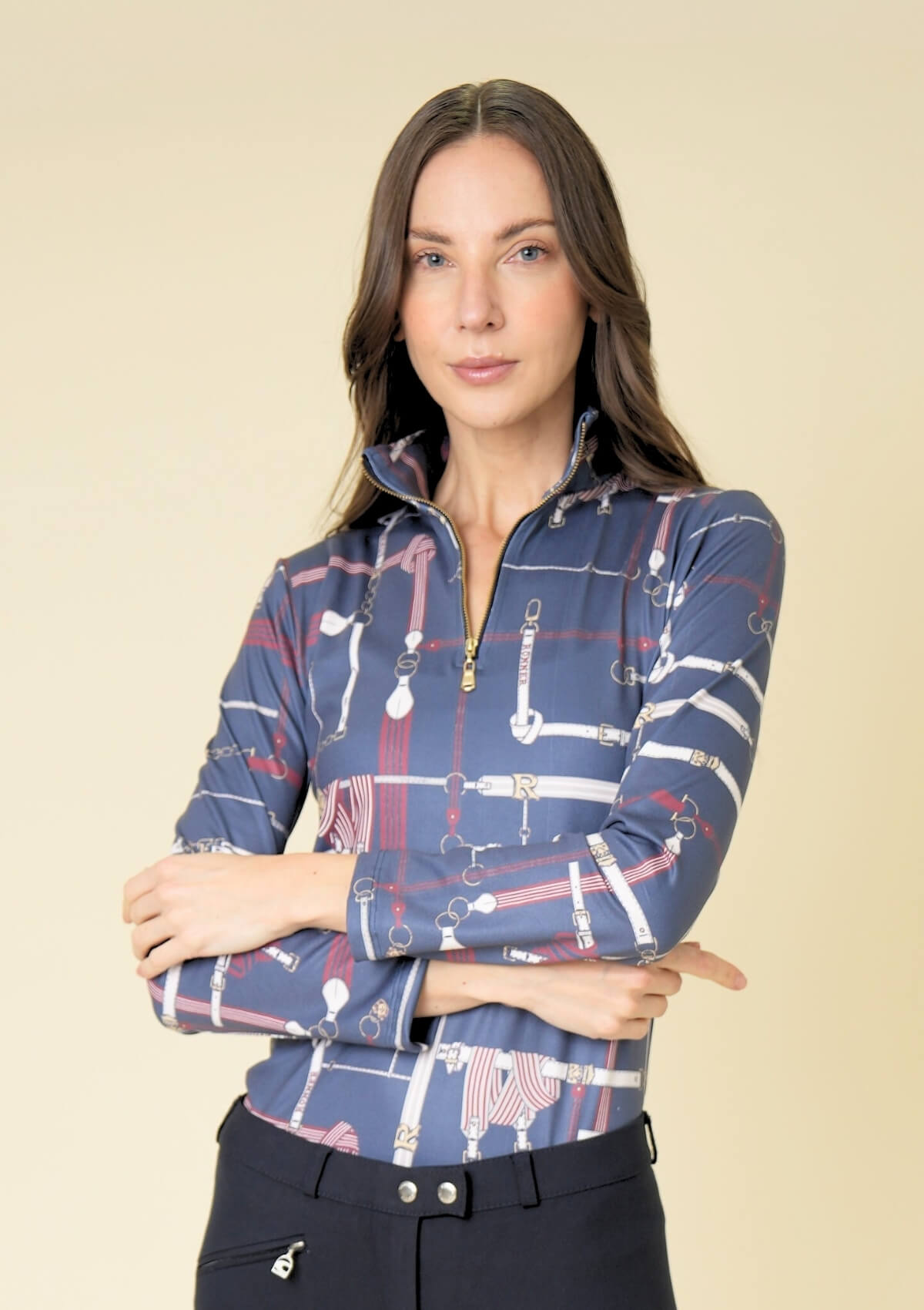 Harmony Q-Zip | Long Sleeve | Jubilea Print | Navy