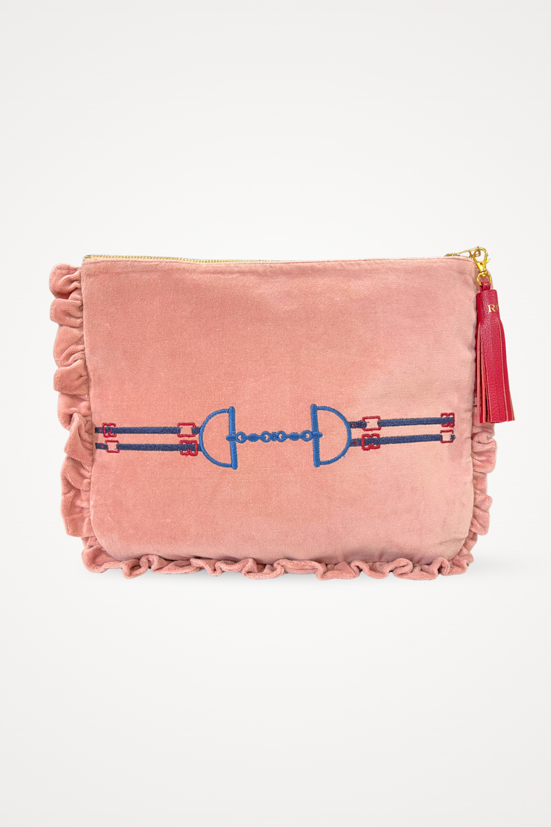 Embroidered Velvet Pouch | Snaffle Ruffle