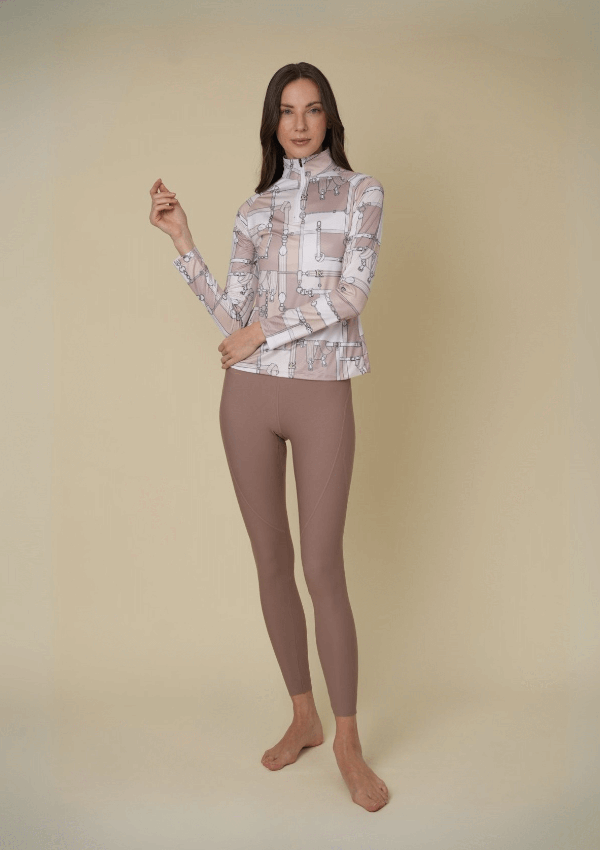 Bliss Q-Zip | Long Sleeve | Jubilea Print | Champagne