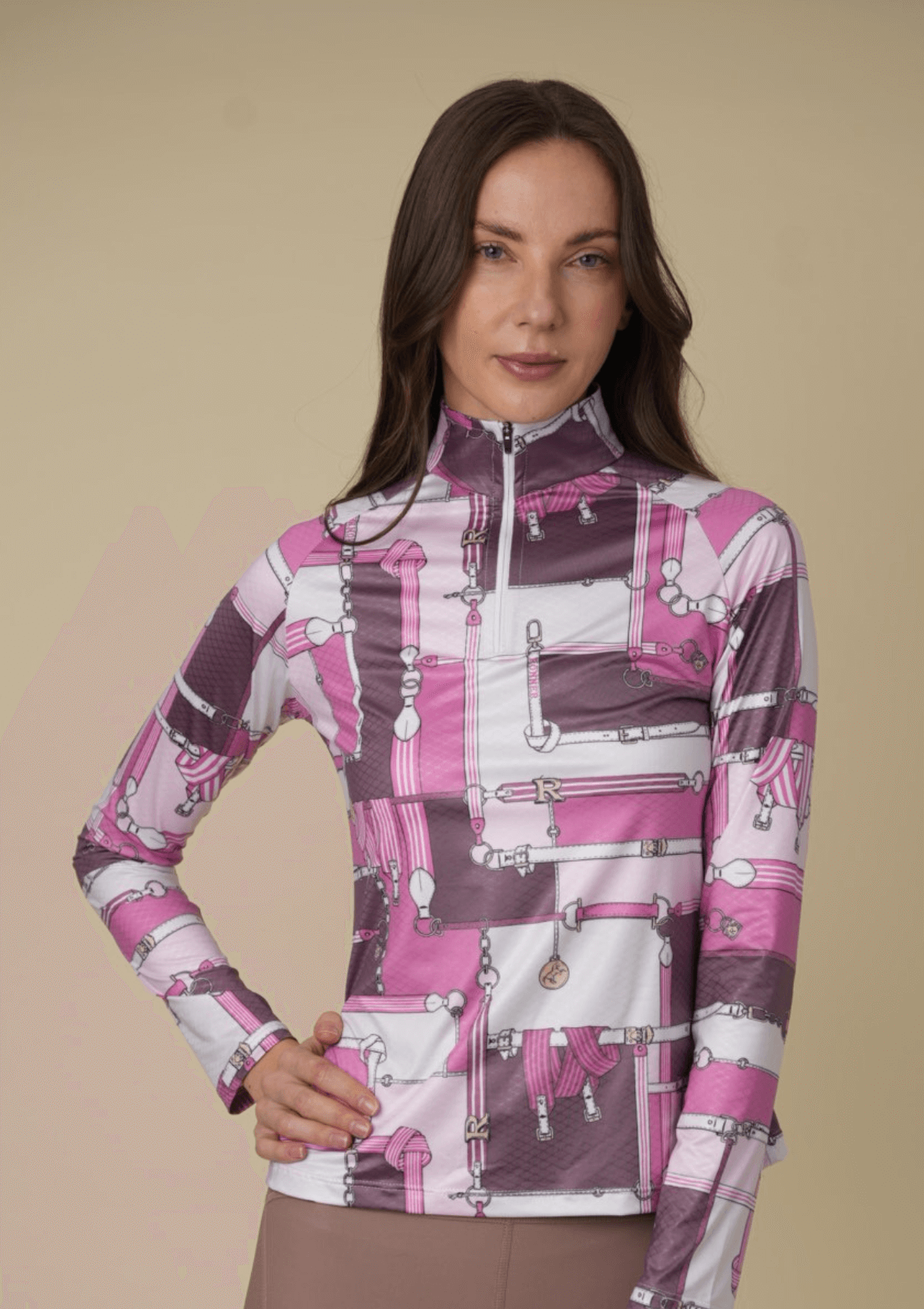 Bliss Q-Zip | Long Sleeve | Jubilea Print | Hot Pink