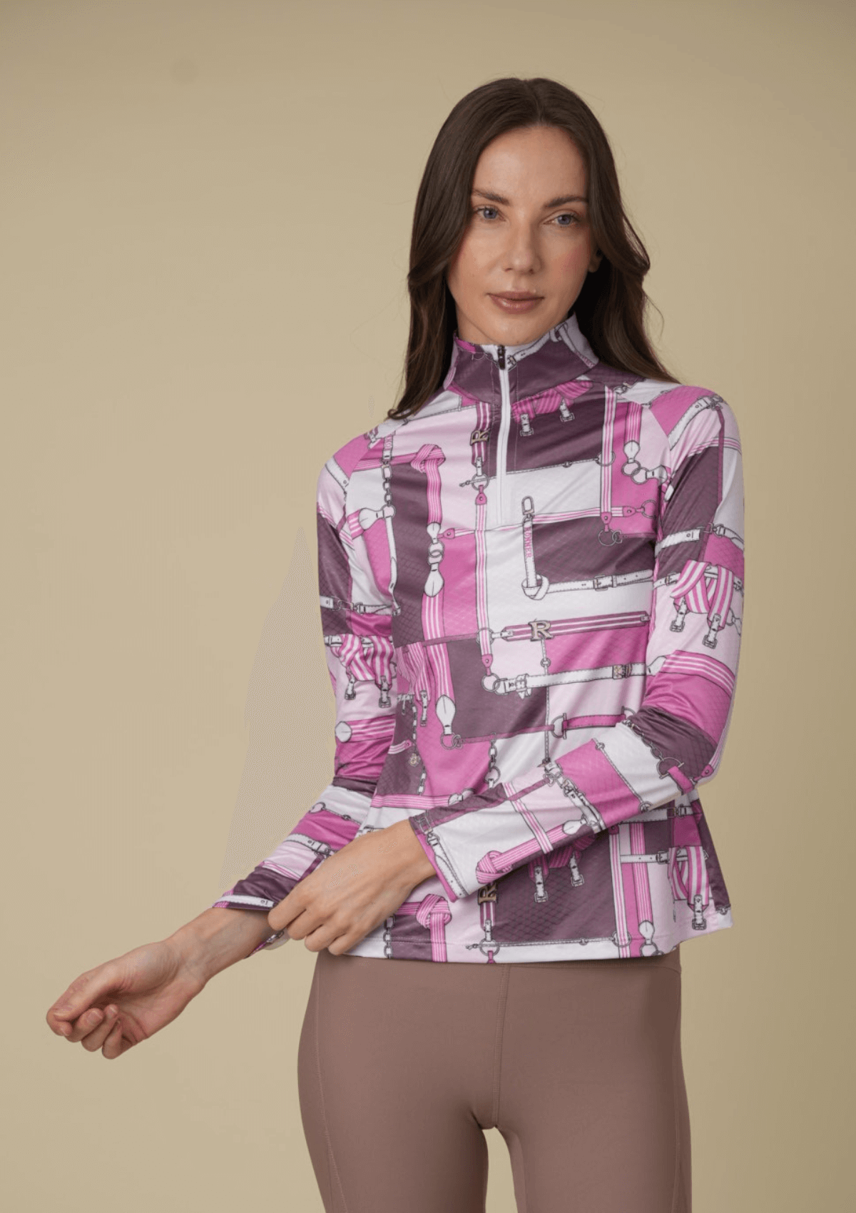 Bliss Q-Zip | Long Sleeve | Jubilea Print | Hot Pink