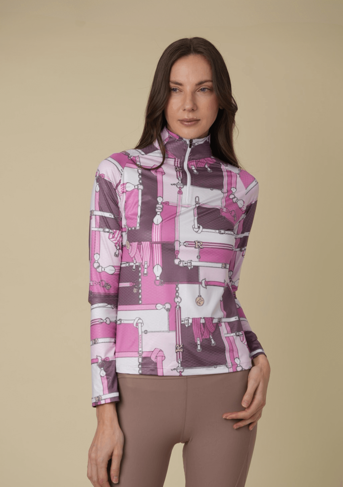 Bliss Q-Zip | Long Sleeve | Jubilea Print | Hot Pink