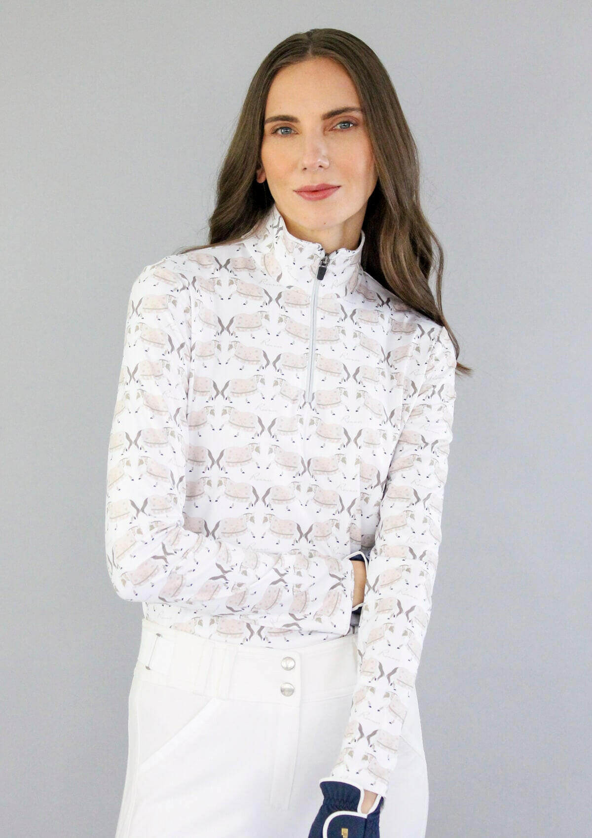 Amadeus Botanical Quarter-Zip | Araminta Print | White