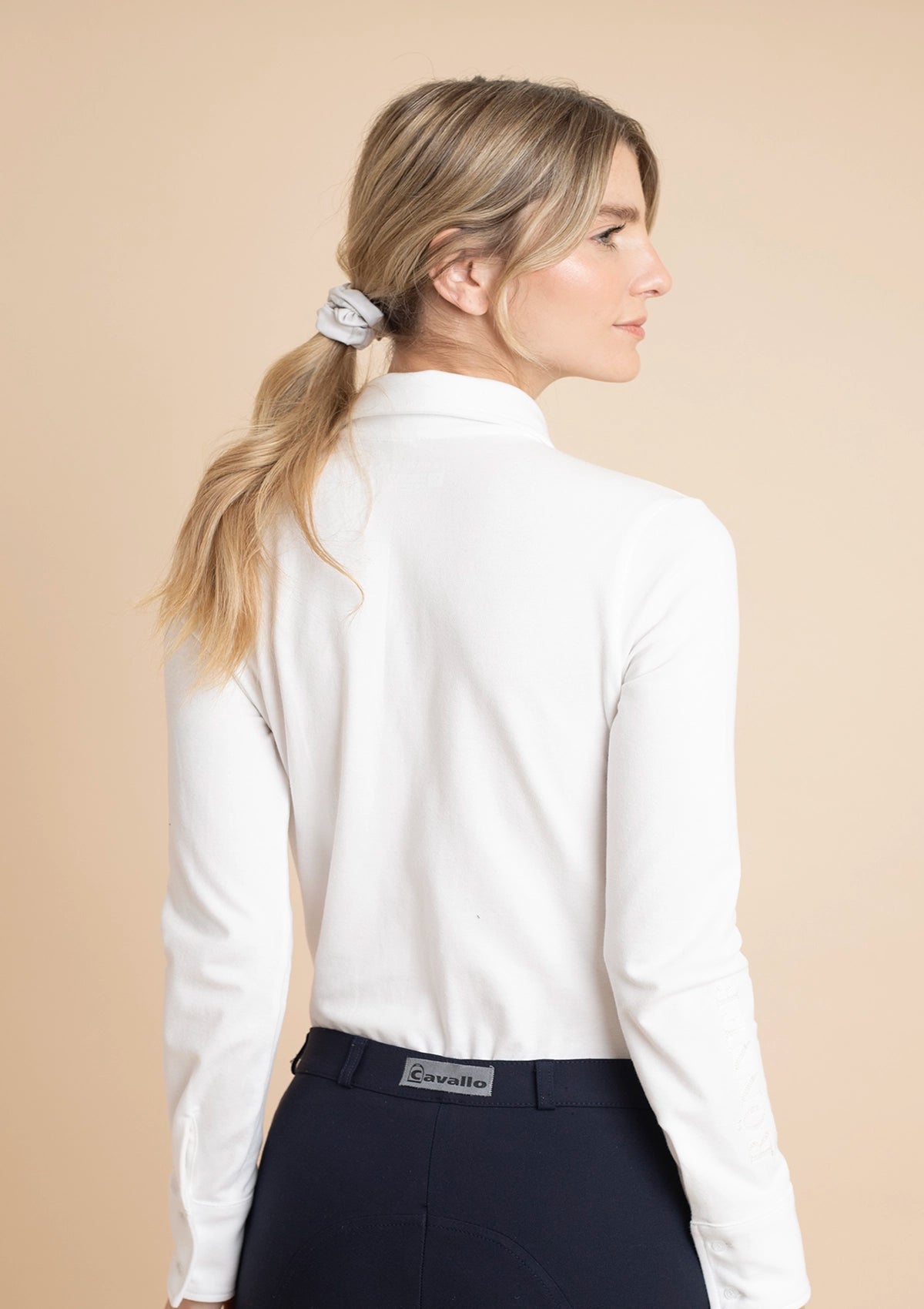Lucia Cotton Polo-Shirt Long Sleeve | White