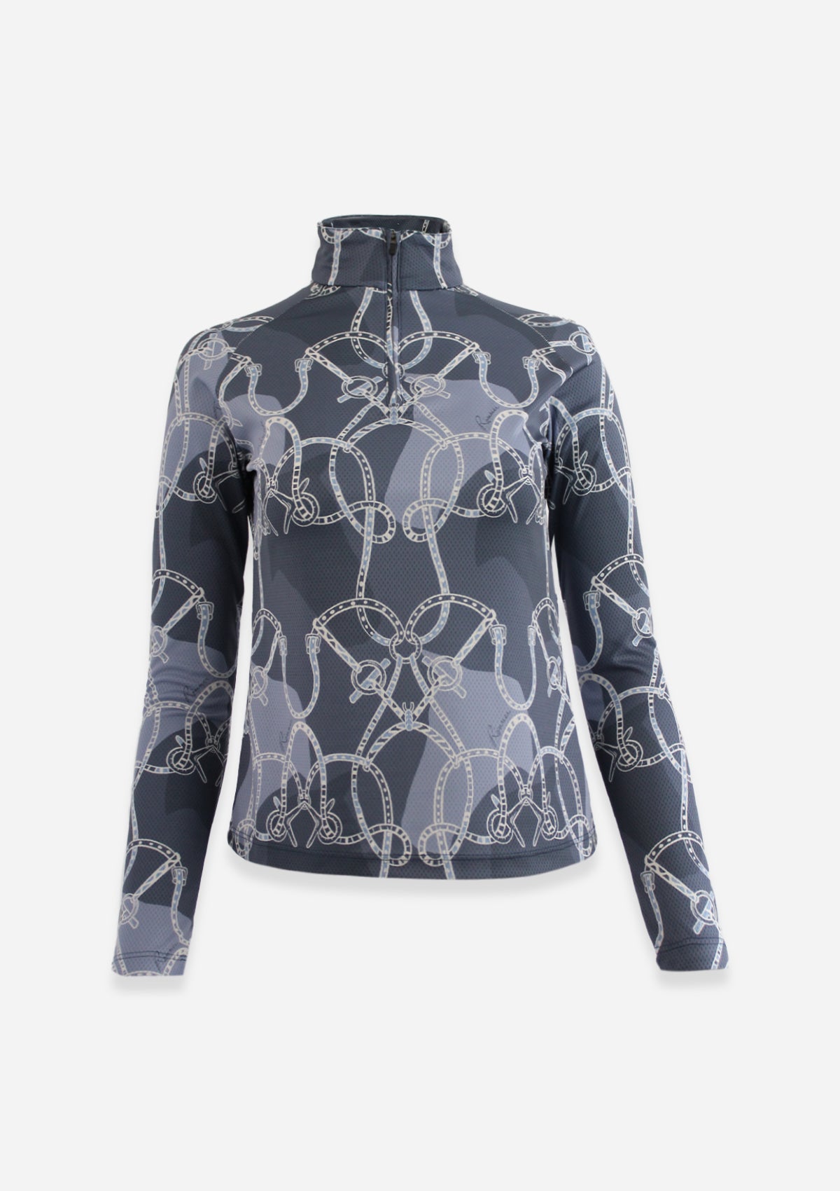 Bliss Quarter Zip Saddlery Print | Long Sleeve | Navy