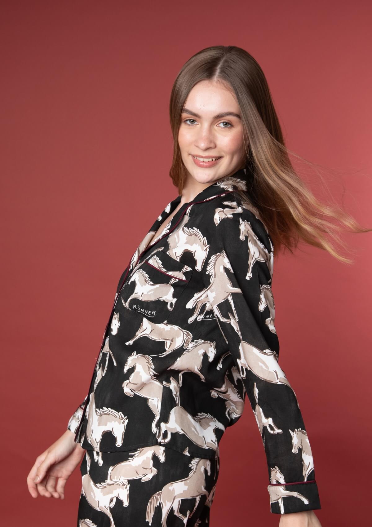 Rosabella PJ's Set | Long Sleeve | Volt Print | Black