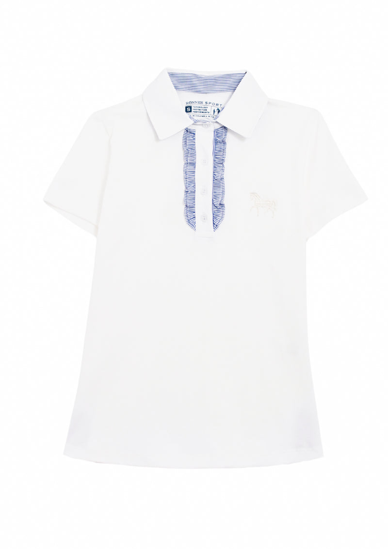 Prairi Polo-Shirt - Short Sleeve White & Stripes