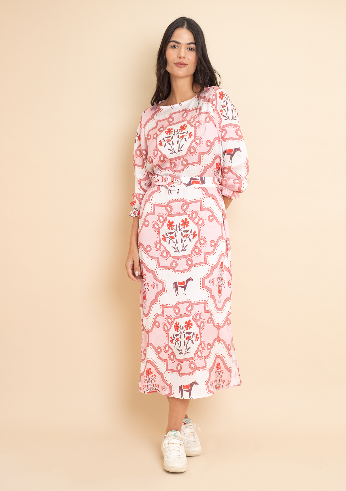 Caravelle Tunic-Dress |  Veranda Print | Coral Blush