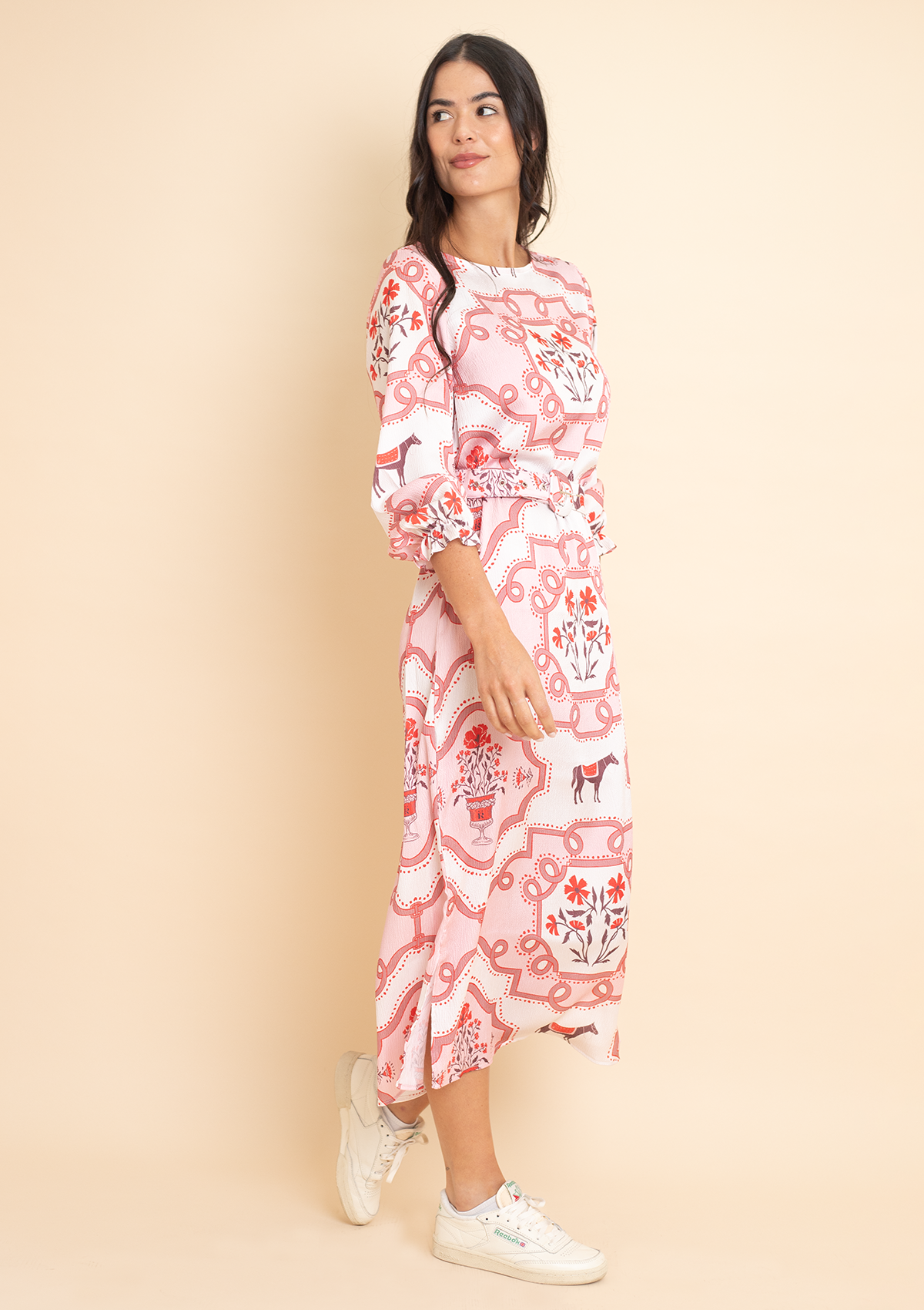 Caravelle Tunic-Dress |  Veranda Print | Coral Blush