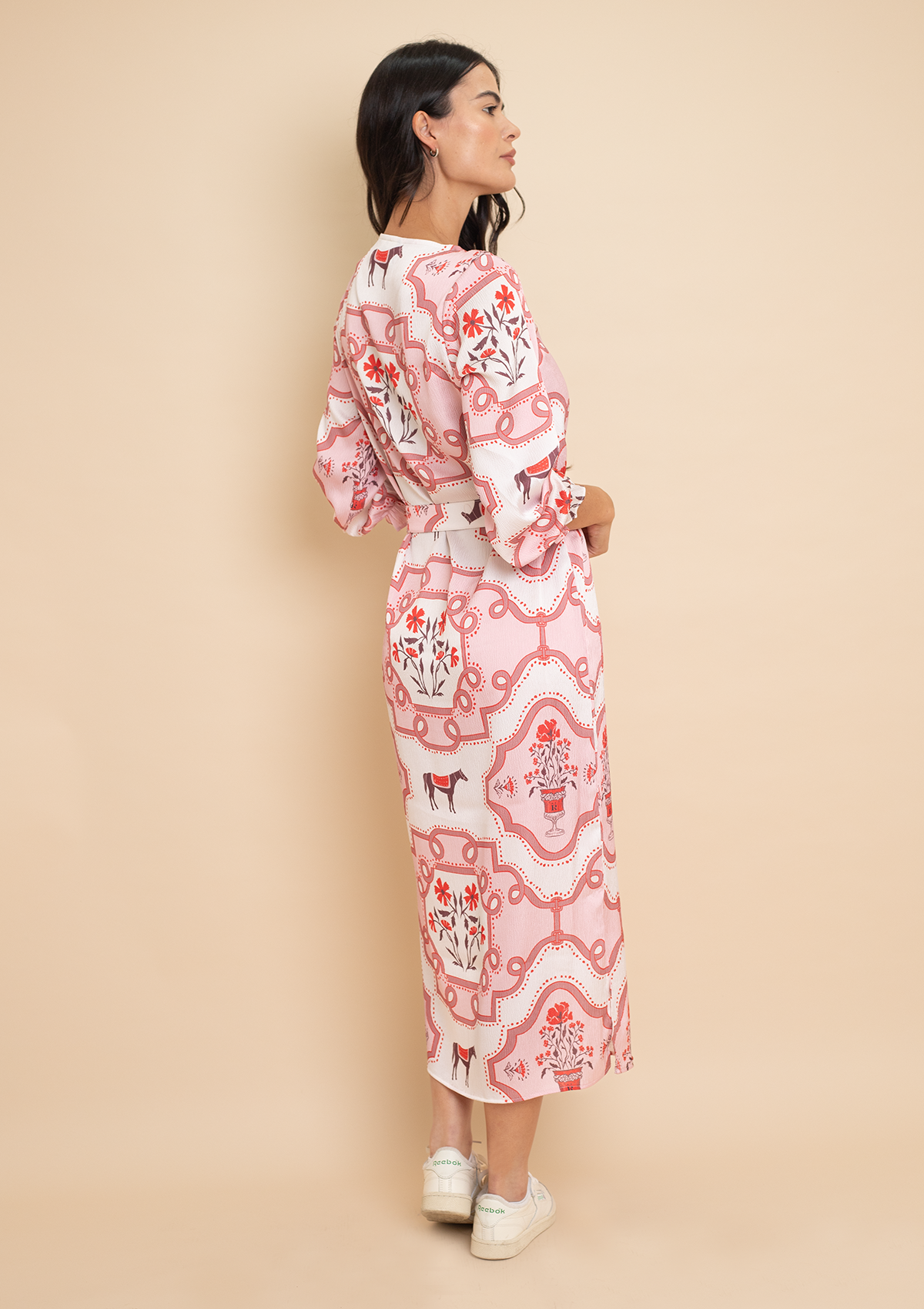 Caravelle Tunic-Dress |  Veranda Print | Coral Blush