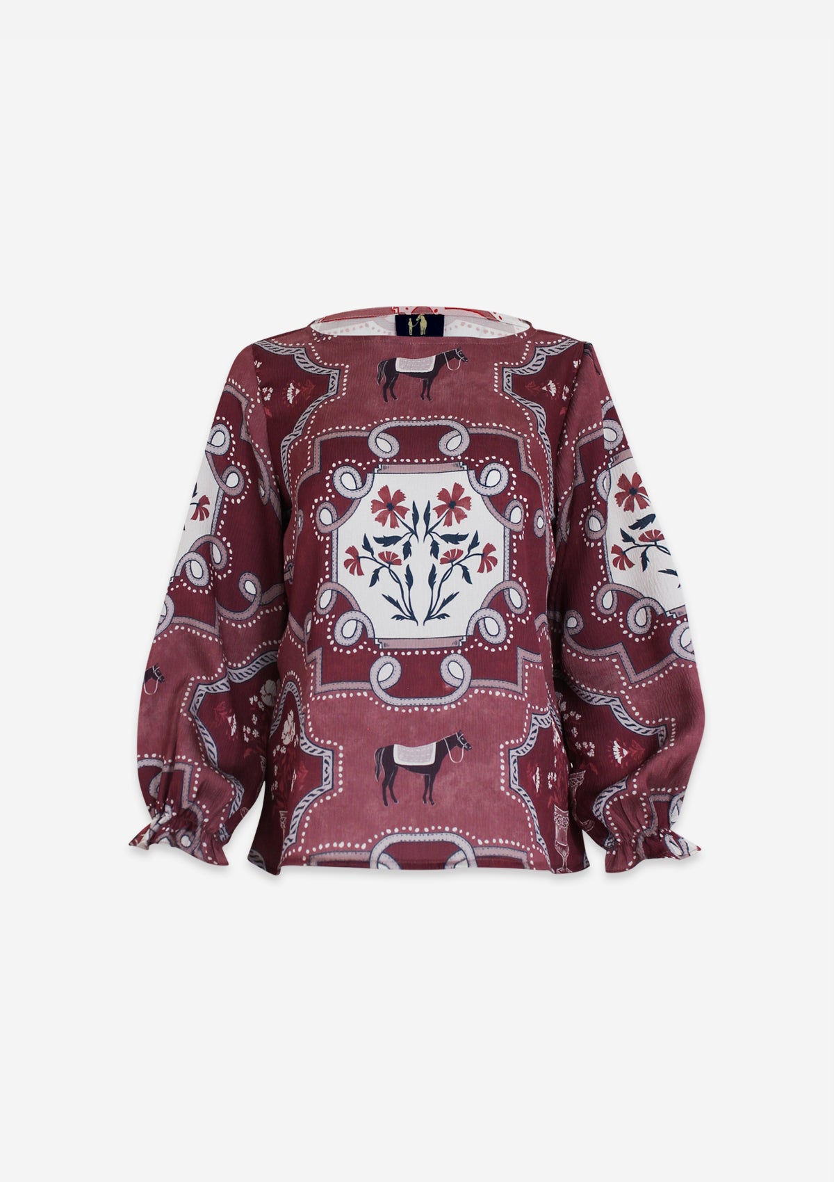 Caravelle Blouse | Veranda Print | Burgundy