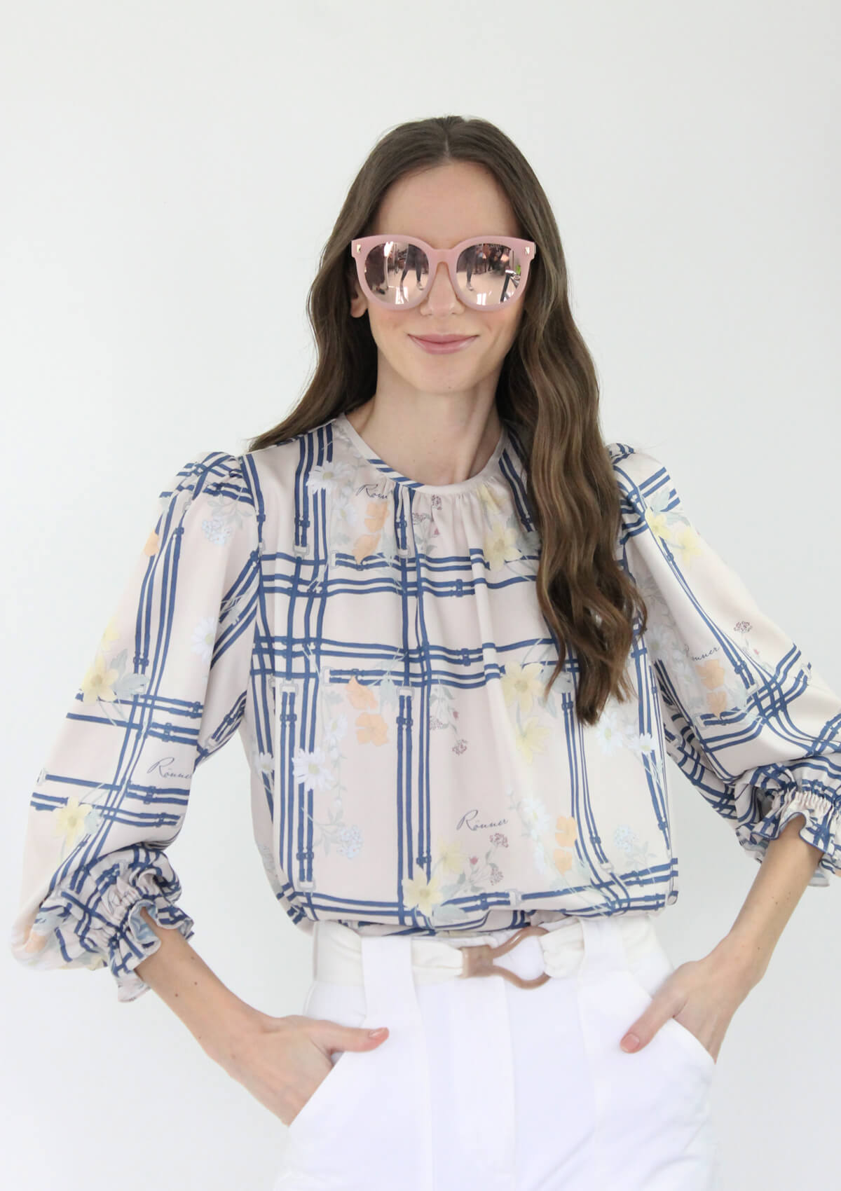 Carmela Blouse | Floret Print | Taupe