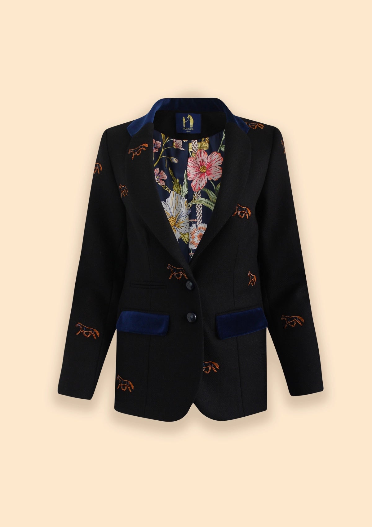 Cavaletti Blazer | Embroidered Italian Wool | Noir