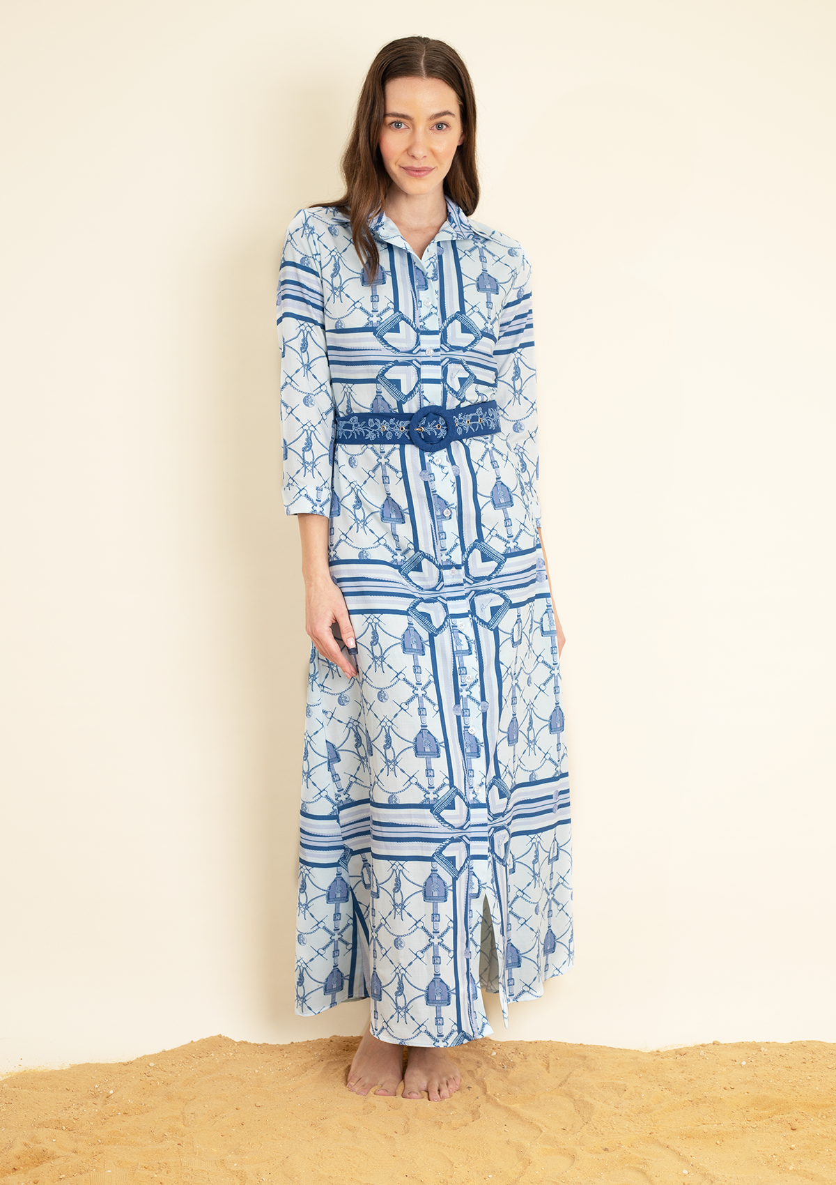 Dimanche Morsetti Dress | Blue and White