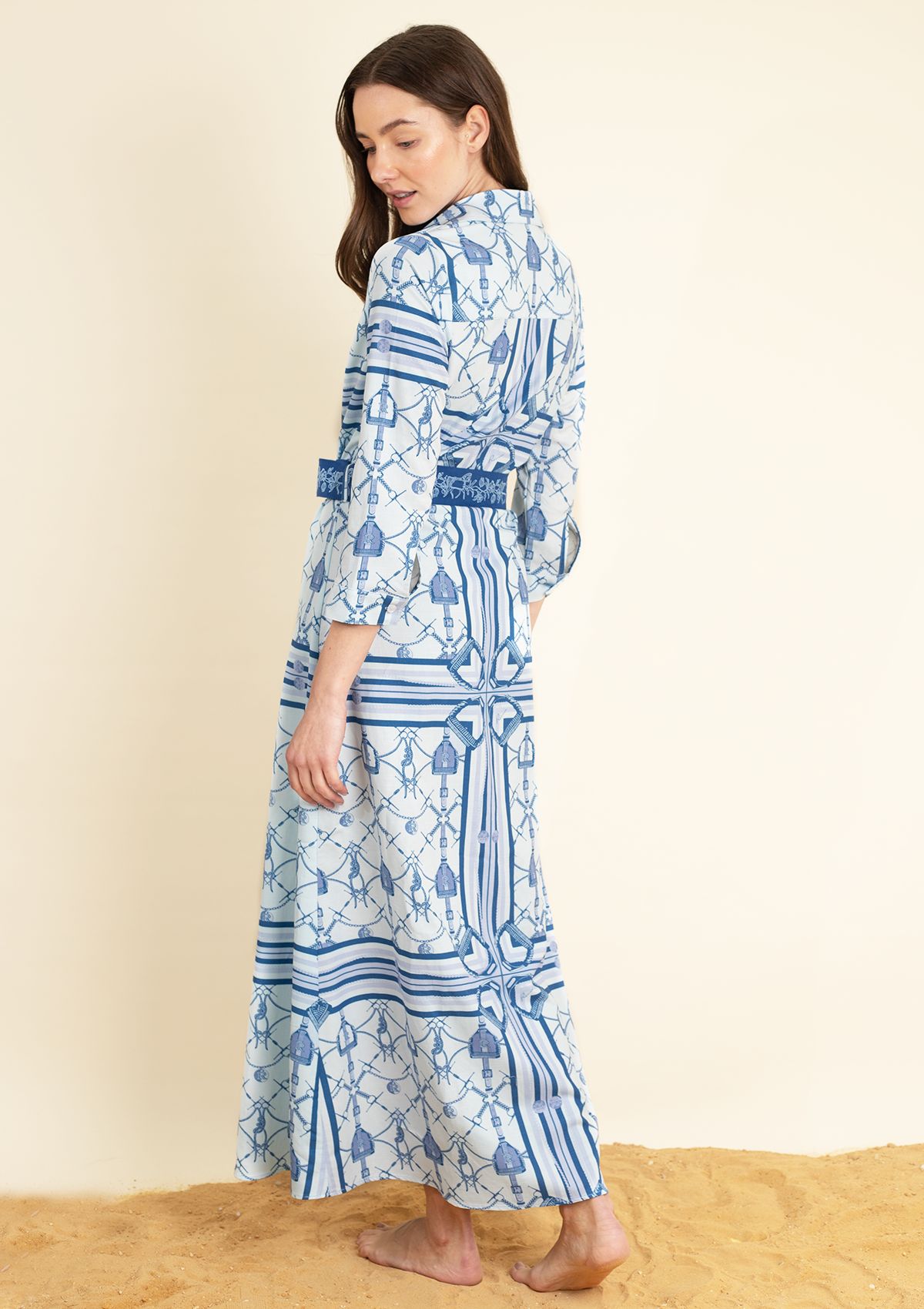 Dimanche Morsetti Dress | Blue and White - Rönner