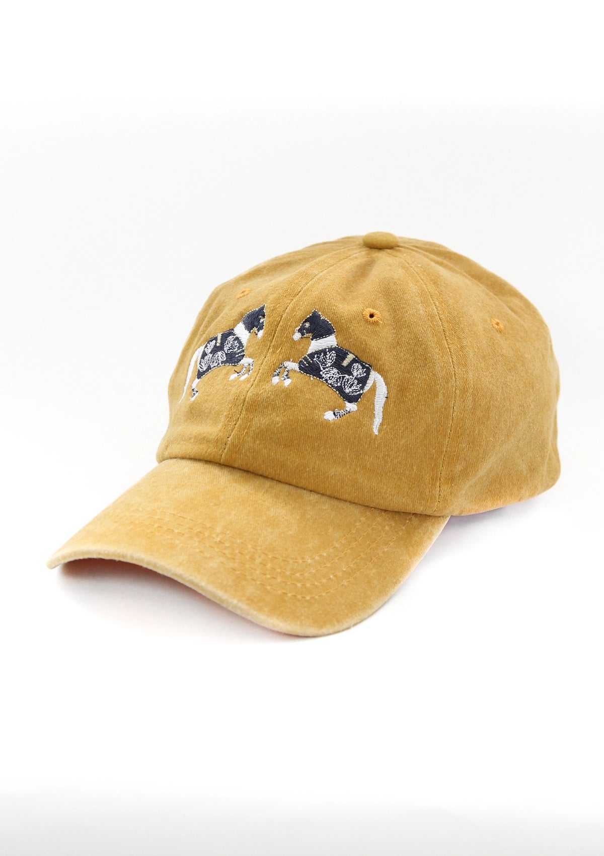 Equestrian Cotton Carousel Cap | Mustard