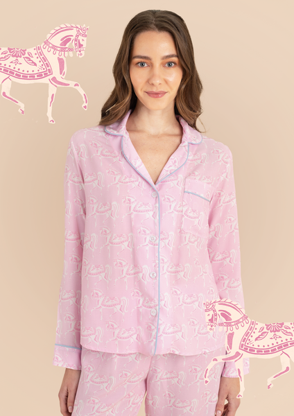 ROSIER DreamPajama Long Sleeve &pantsセット Equestrian Pyjama | Whisper Long Sleeve Pajama Set