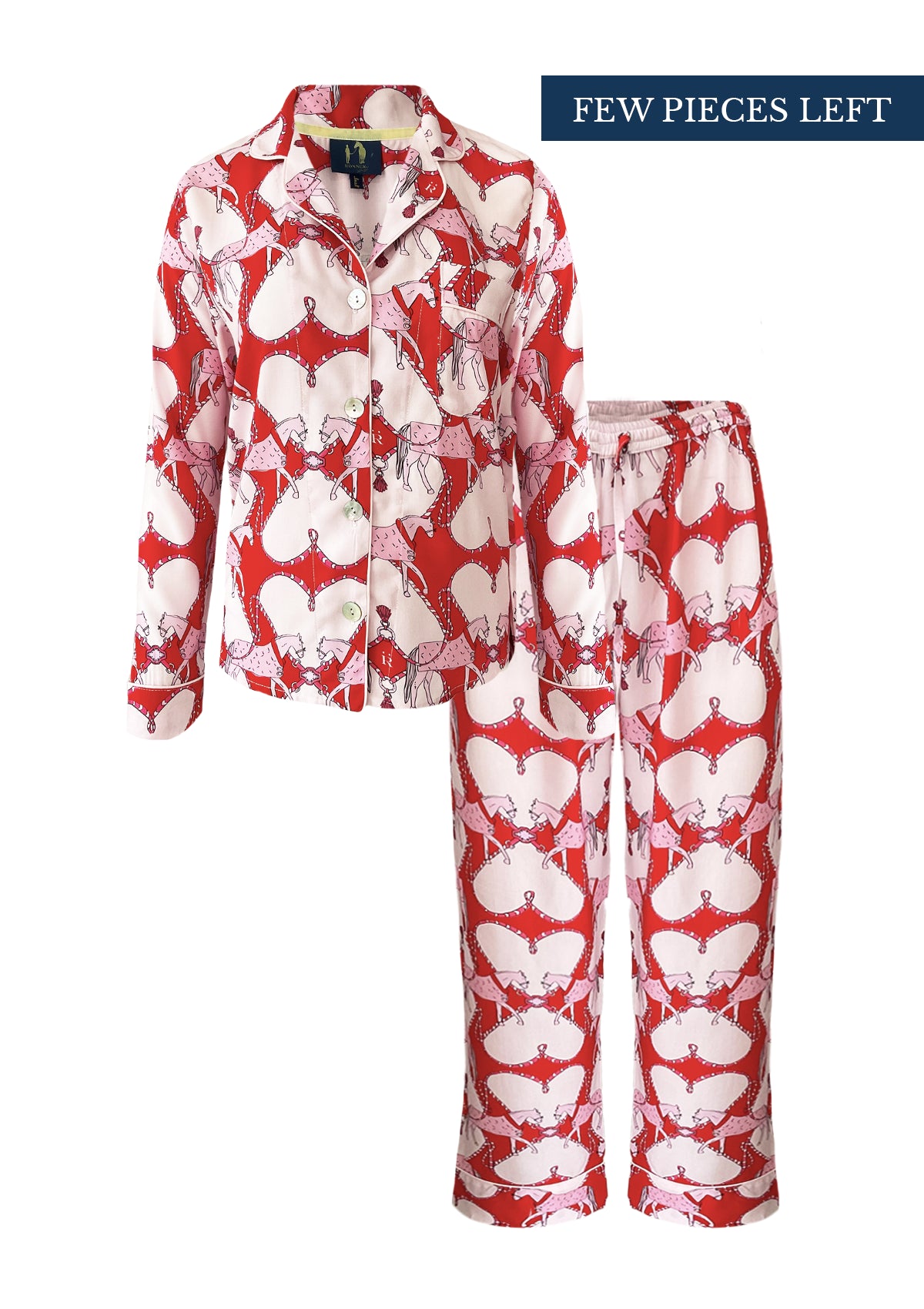 Horsebond PJ’s Set Long Sleeve | Red & White | Equestrian Sleepwear Collection