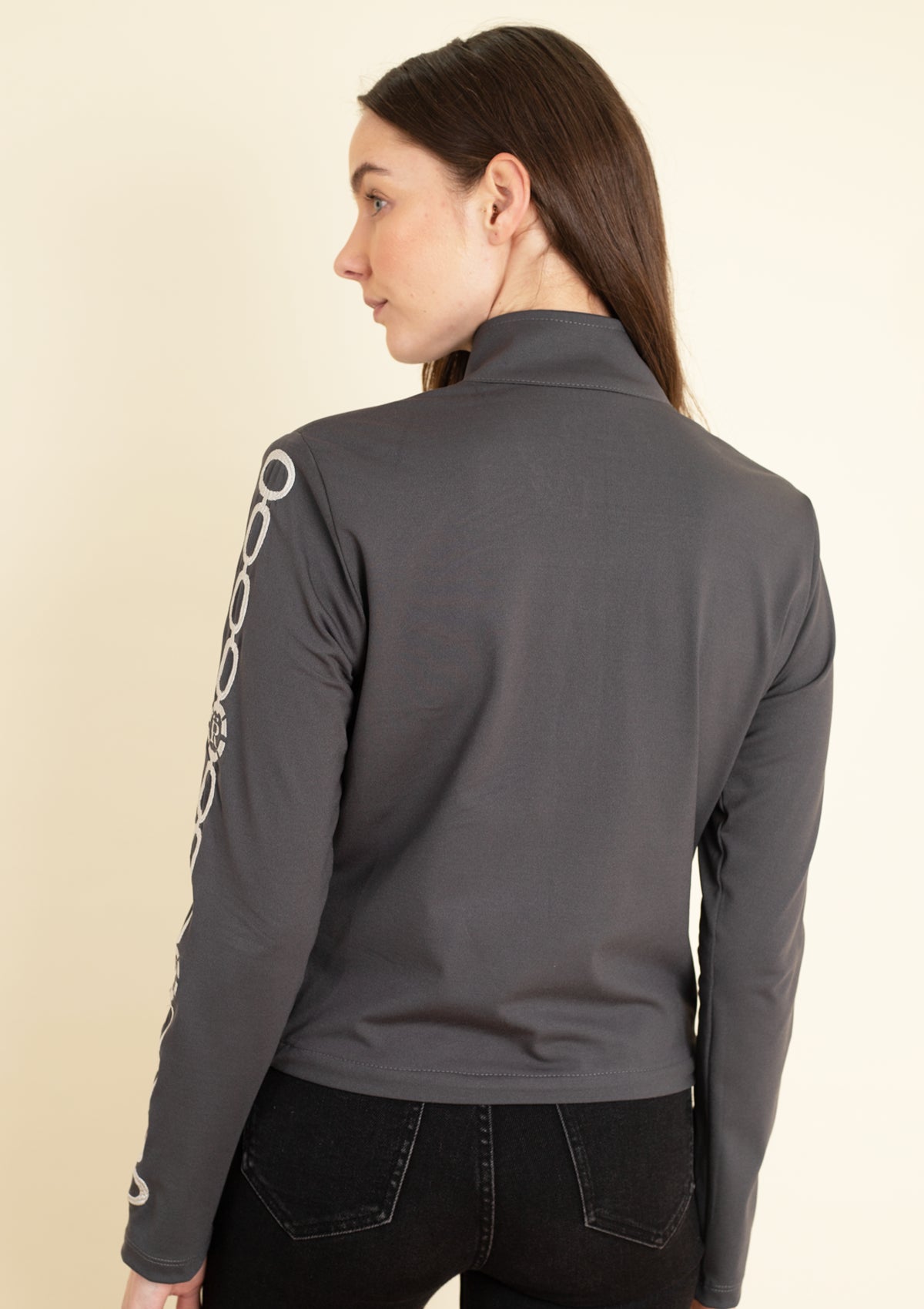 Equus Embroidered Zip Jacket | Grey - Rönner