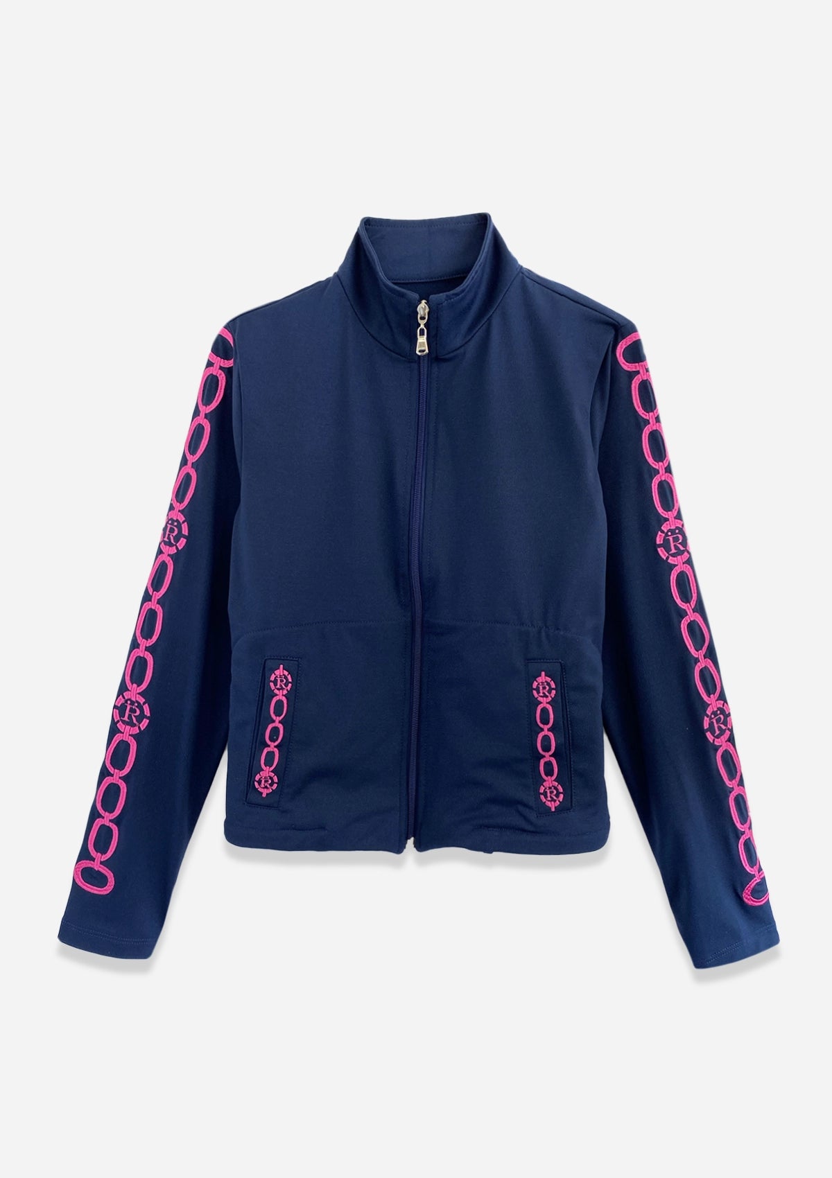 Equus Embroidered Zip Jacket | Navy & Pink - Rönner